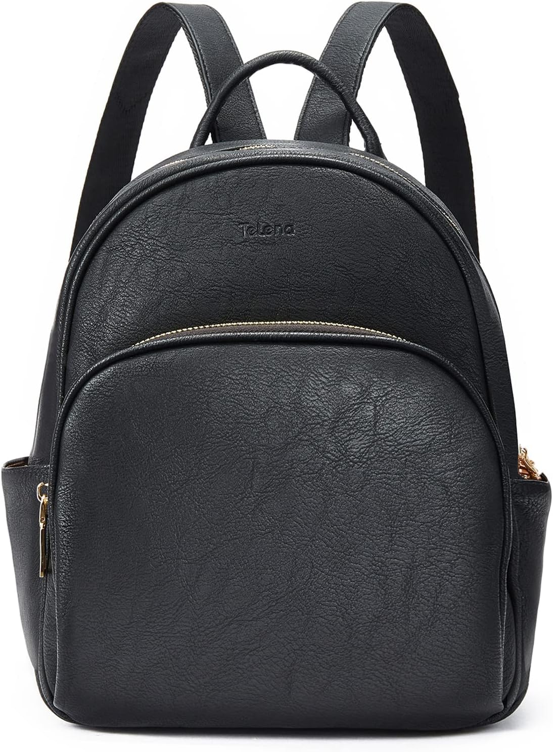 Telena Womens Backpack Purse Brown and Mini Leather Backpack Black