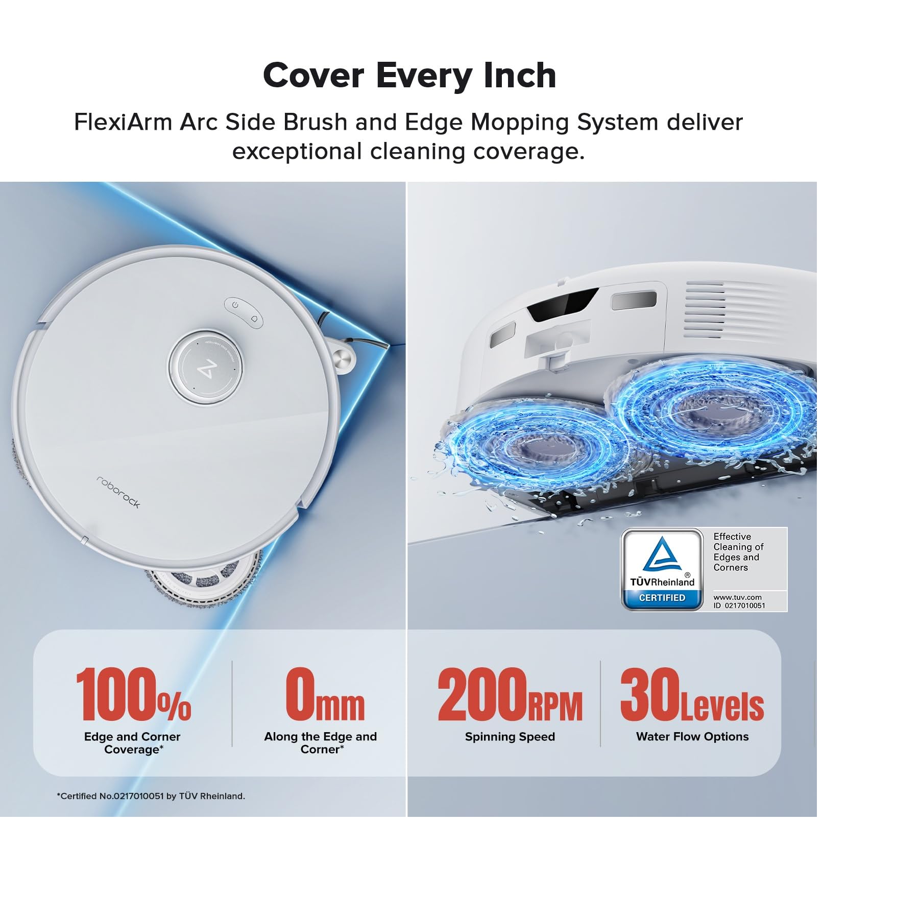 roborock Qrevo Curv Robot Vacuum and Mop, 18,500Pa Suction, Zero-Tangling, DuoDivide Main Brush, FlexiArm Arc Side Brush, FlexiArm Mop, AdaptiLift Chassis, Self Washing & Drying, Self-Emptying - 5