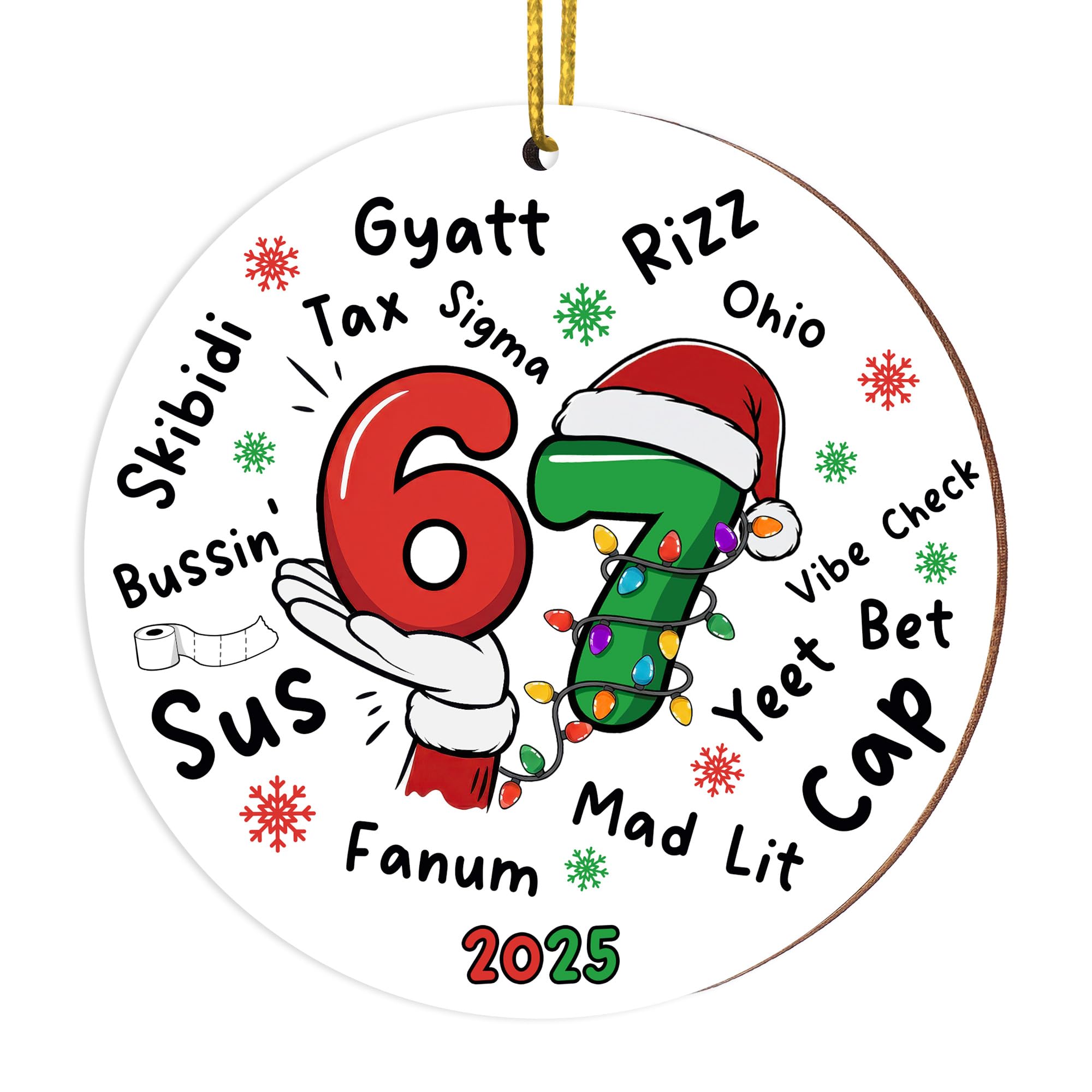 Amazon.com: 67 Meme Funny Christmas Ornaments 2025, 6 7 Ornament