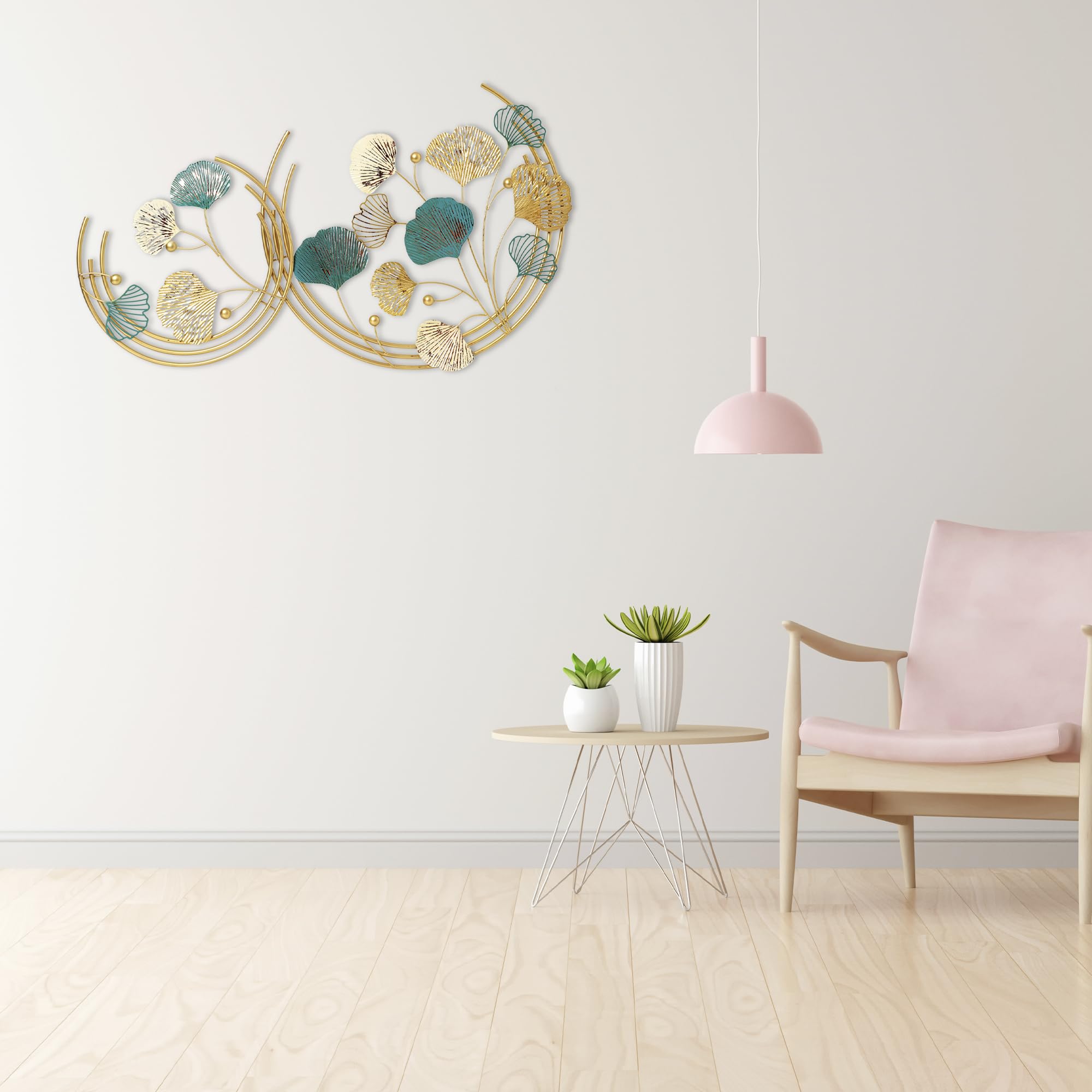 Decorative India Metal Leaf Round Pattern Abstract Wal Art for Living Room Decorative Wall Sculpture for Home Décor 3