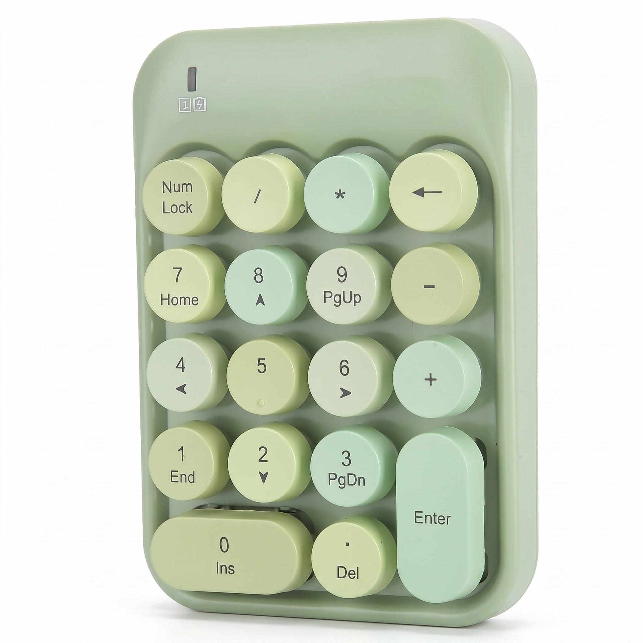 Dilwe AK18 Universal Wireless Numeric Keypad with USB Receiver, Mini 18 Keys Retro Style Portable Wireless Keyboard with Chocolate Caps, Compatible with Windowa XP / 7/8/10 / (Fantasy Green)-image-23