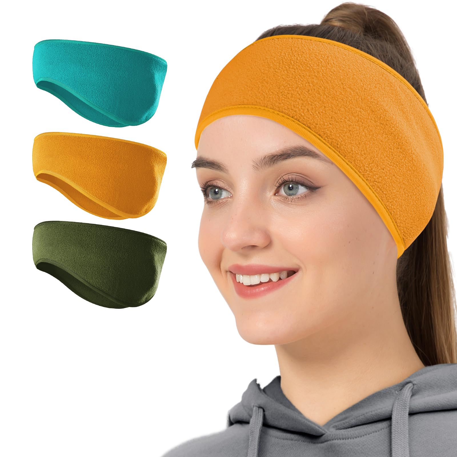 Winter Fleece Ear Warmers Headband Ear Muffs for Men Women Kids, Ear Covers for Cold Weather Ski Running Cycling Work