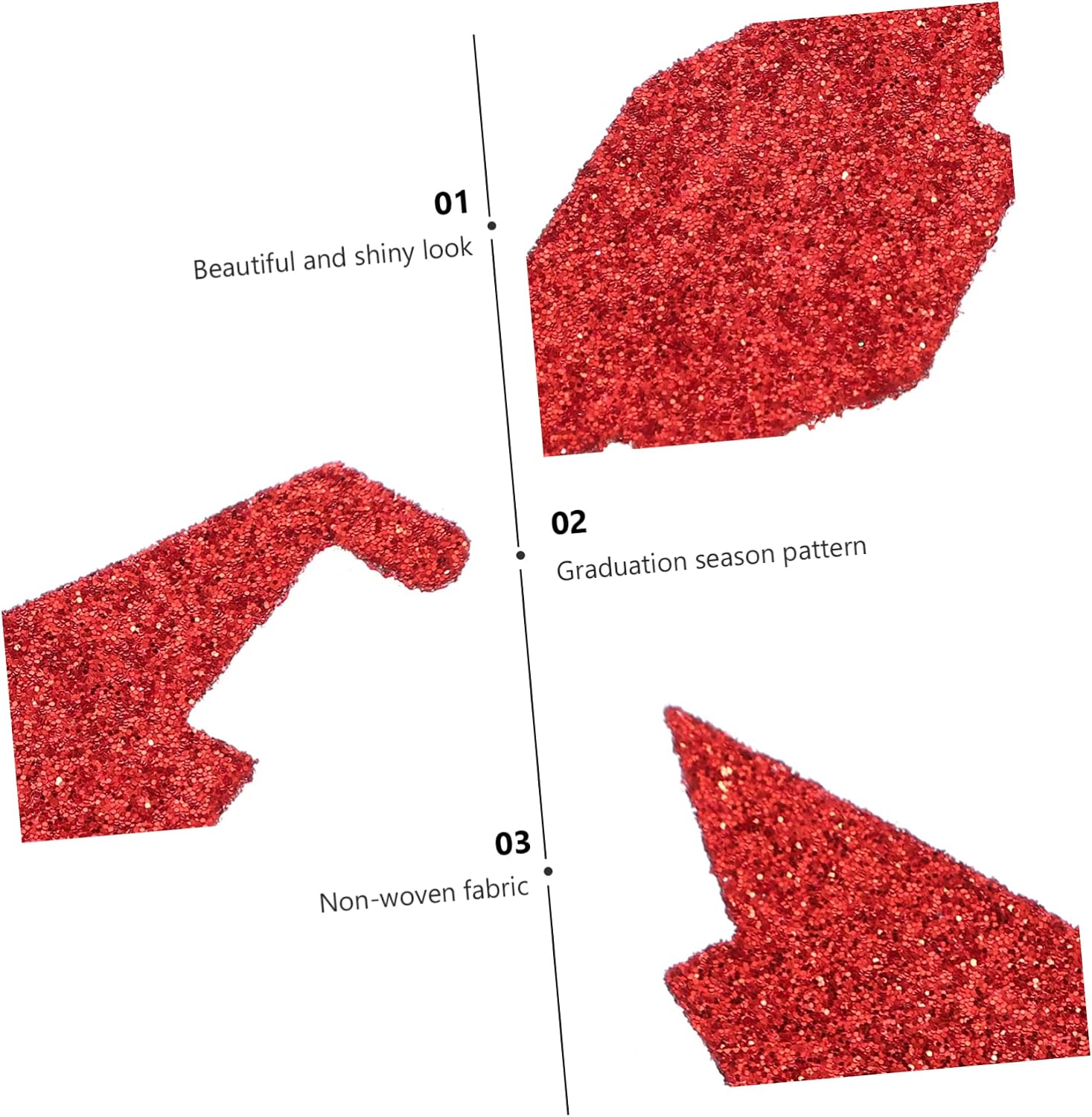 Alipis 5pcs Graduation Confetti Decor Glittery Non-woven Fabric Doctor Hat Table Scatter for Festive Celebrations for Graduation Parties and Photo Props