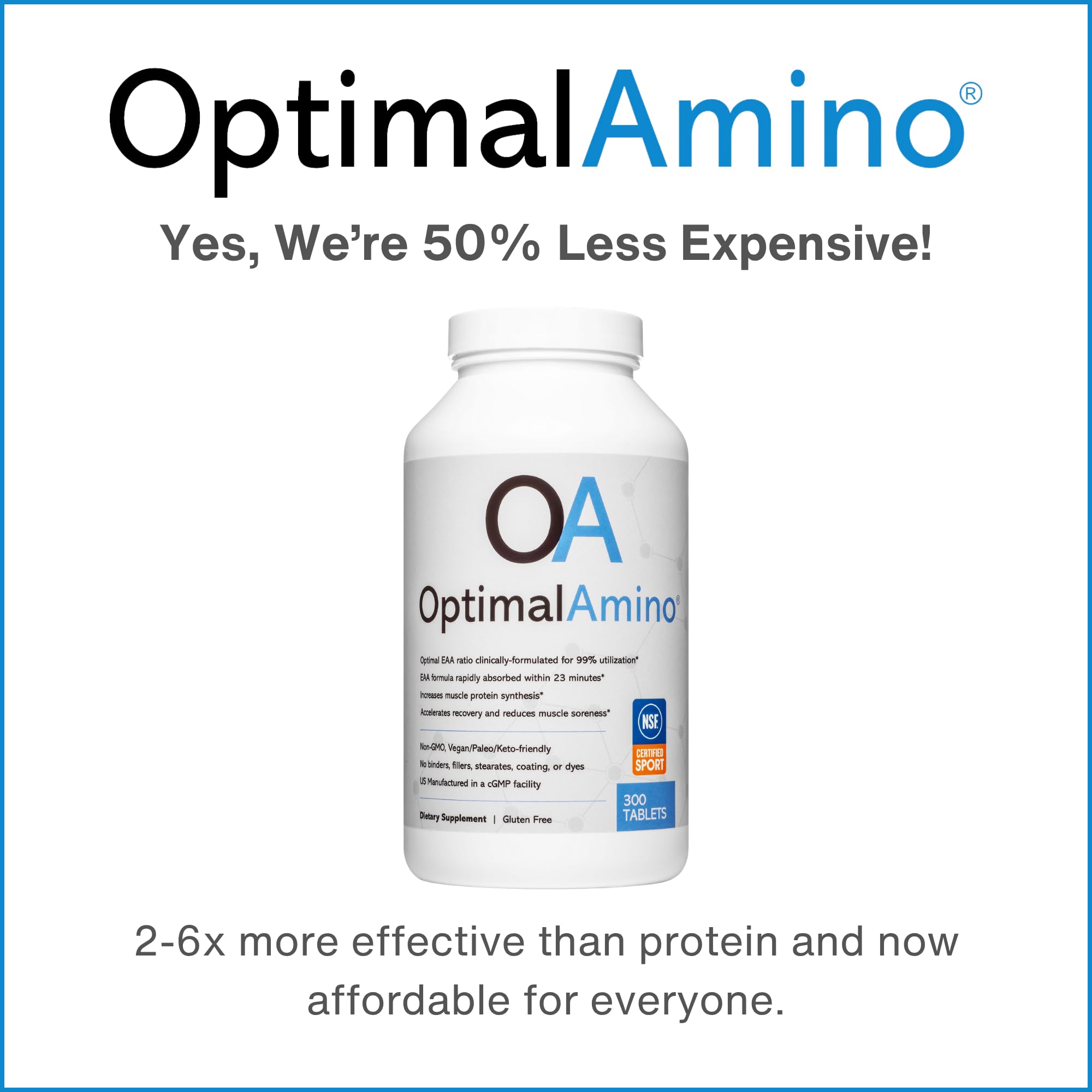 OptimalAmino | Essential Amino Acid Tablets | 300 Count — Amazon image 8