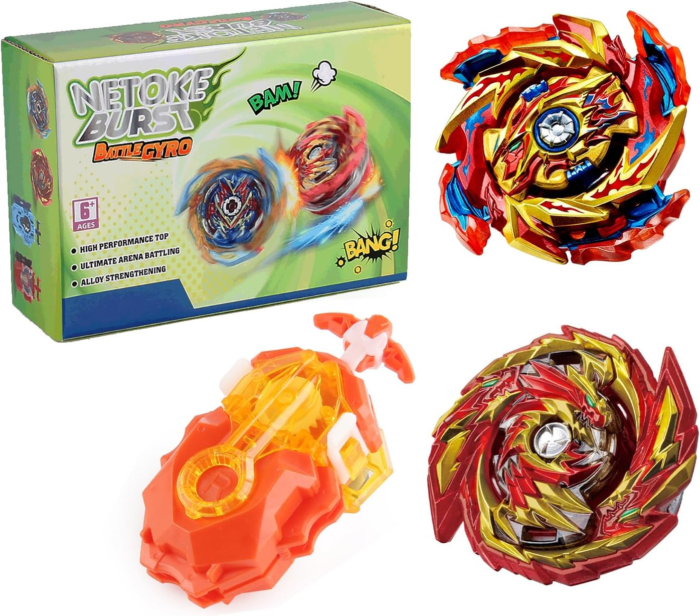Gyros Kreisel Set 4D Metal Fusion - Beyblade Mit Launcher Spielzeug