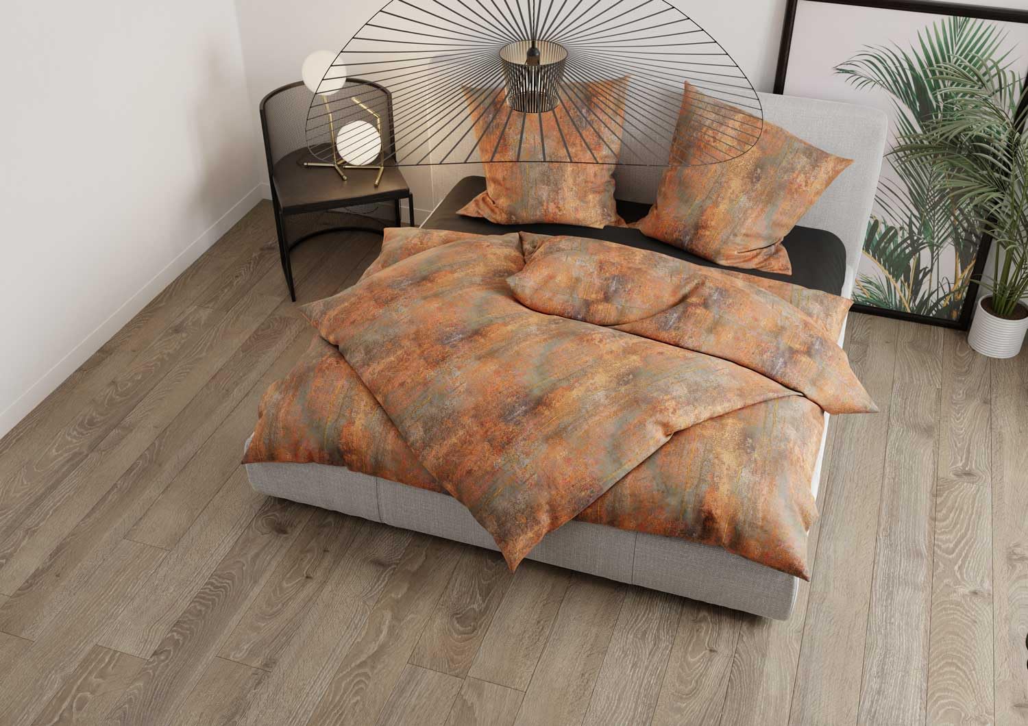 Bettwaesche-mit-Stil Mako Satin Bettwäsche Rost rot/braun (Garnitur 135x200 + 80x80)