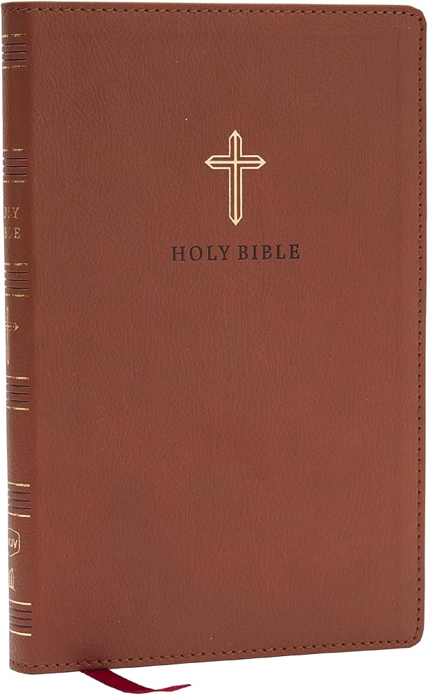 NKJV Holy Bible, Ultra Thinline, Brown Leathersoft, Red Letter