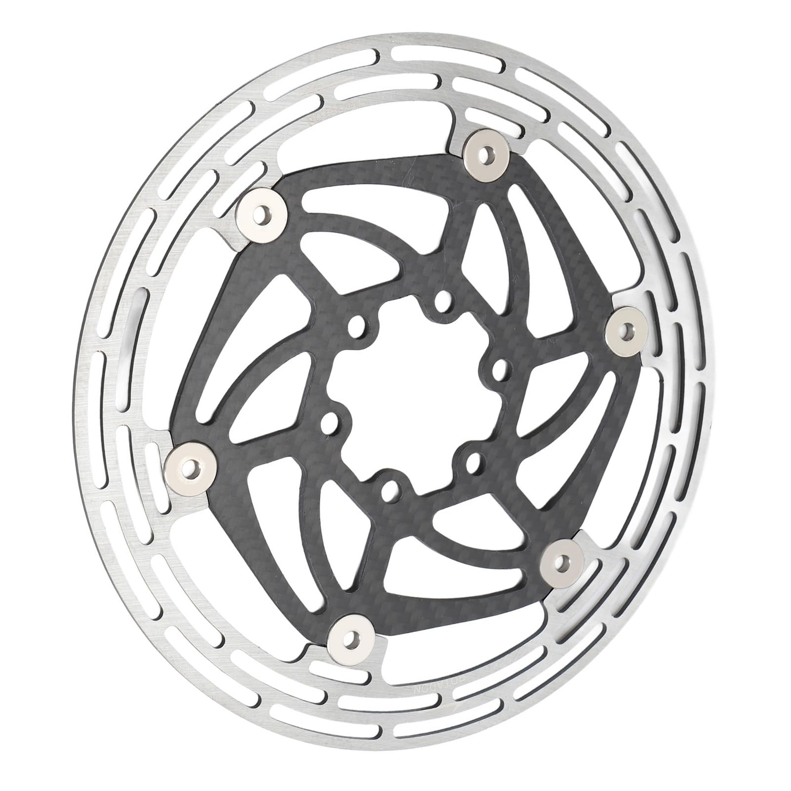 Hidyliu Rotor de Freno de Disco de Bicicleta Flotante de Alta Resistencia, 6 Pernos para Bicicletas de Montaña y de Carretera, Acero de Fibra de Carbono, 160mm