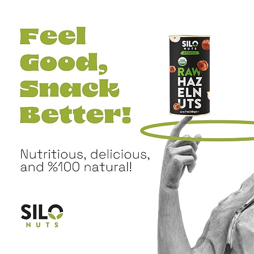Miniatura 5 de SILO Nuts, Avellanas orgánicas, crudas, 7 onzas, Filberts, avellana entera, con piel, sin cáscara, nueces sin OMG, vegano, kosher, gran aperitivo