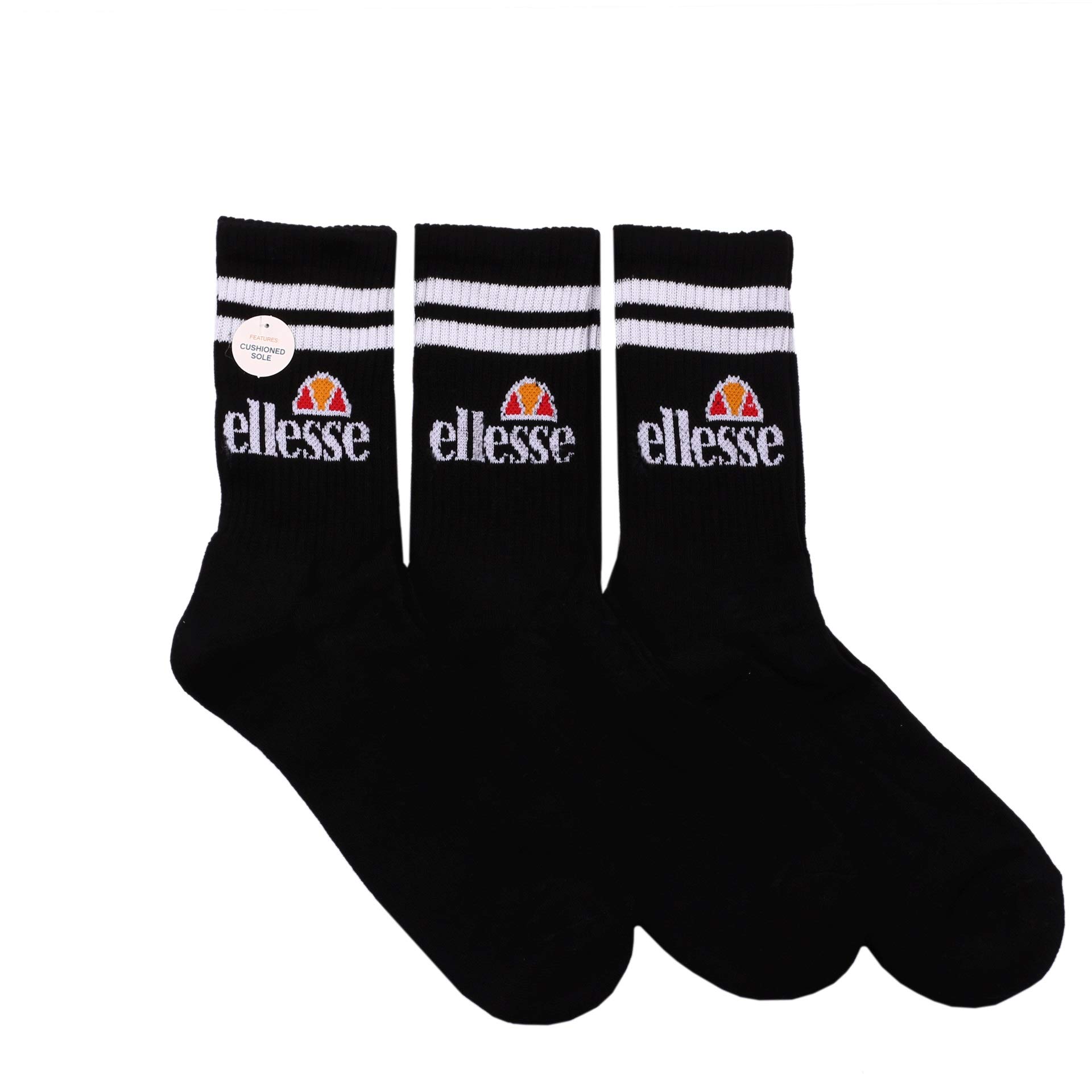 Ellesse Pullo 3 Pack Socks - Women's Socks, womens, Socks, SAAC0620_12_14, Black, 12_14