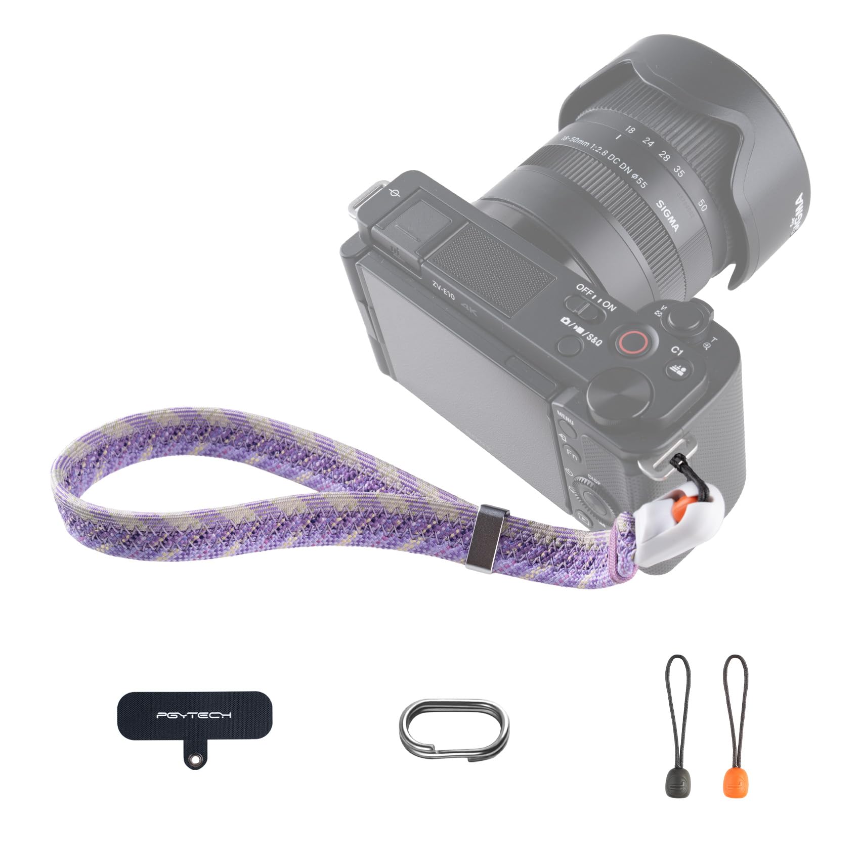 PGYTECH Cinturino da polso sottile per fotocamera, regolabile, a sgancio rapido, compatibile con fotocamere istantanee compatte mirrorless, cinghia da polso per fotocamera per smartphone Sony/Canon