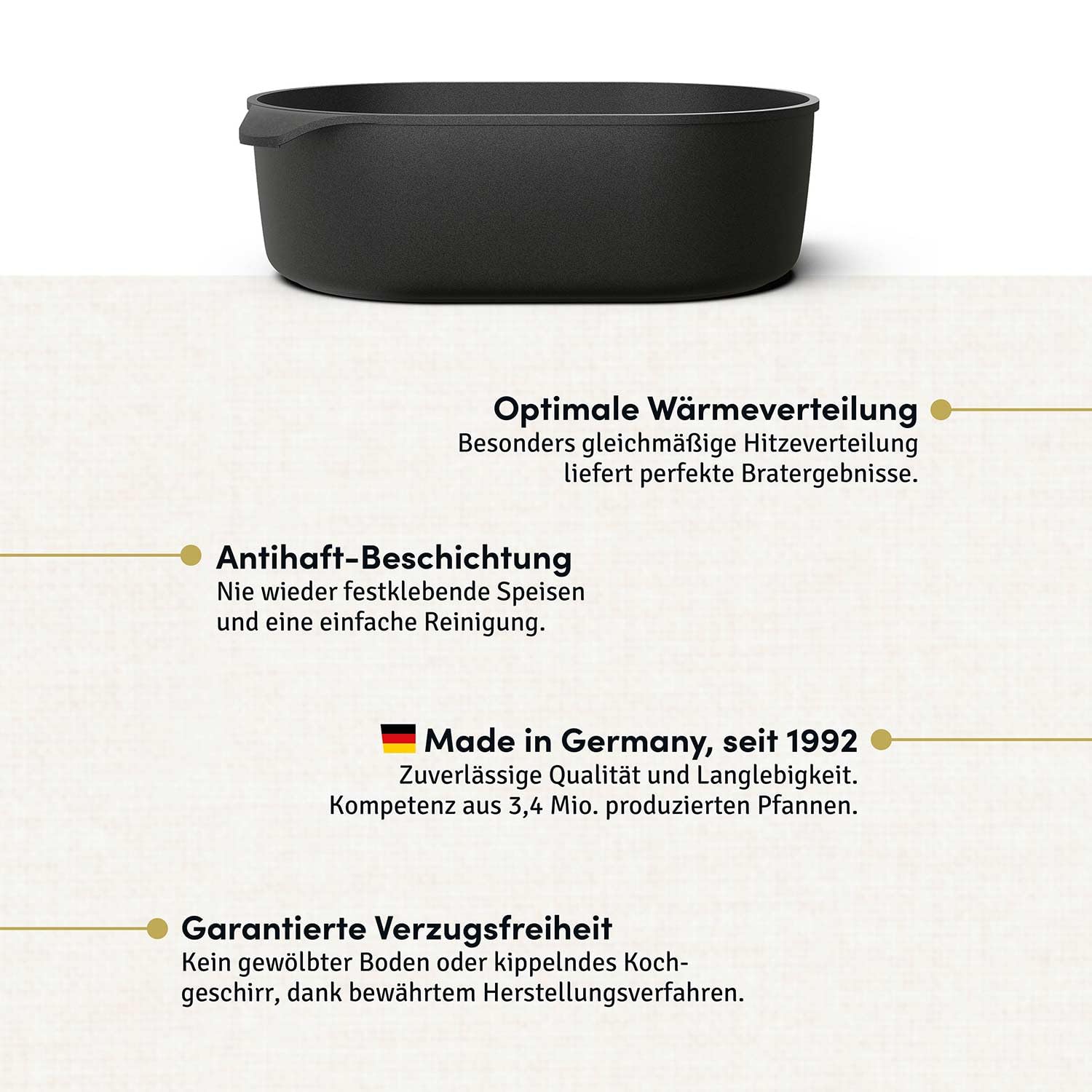 Hoffmann Gänsebräter 40x27 cm – großer Aluguss Bräter 8,5 Liter, antihaftbeschichtet, für Induktion & Backofen, TÜV-geprüfter Schmortopf, LFGB-Zertifiziert (mit Deckel)