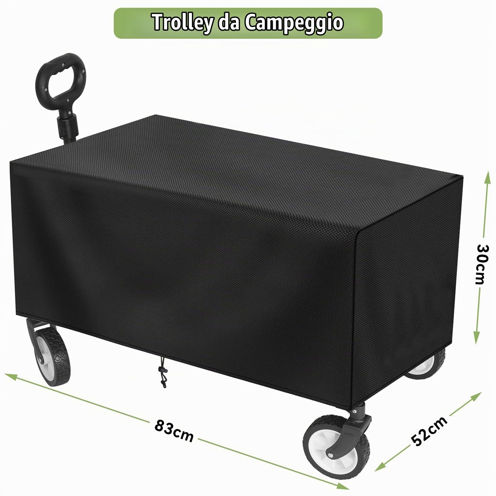 Carrello pieghevole su ruote,100 kg capacità,copertura carrello da giardino pieghevole,copertura impermeabile