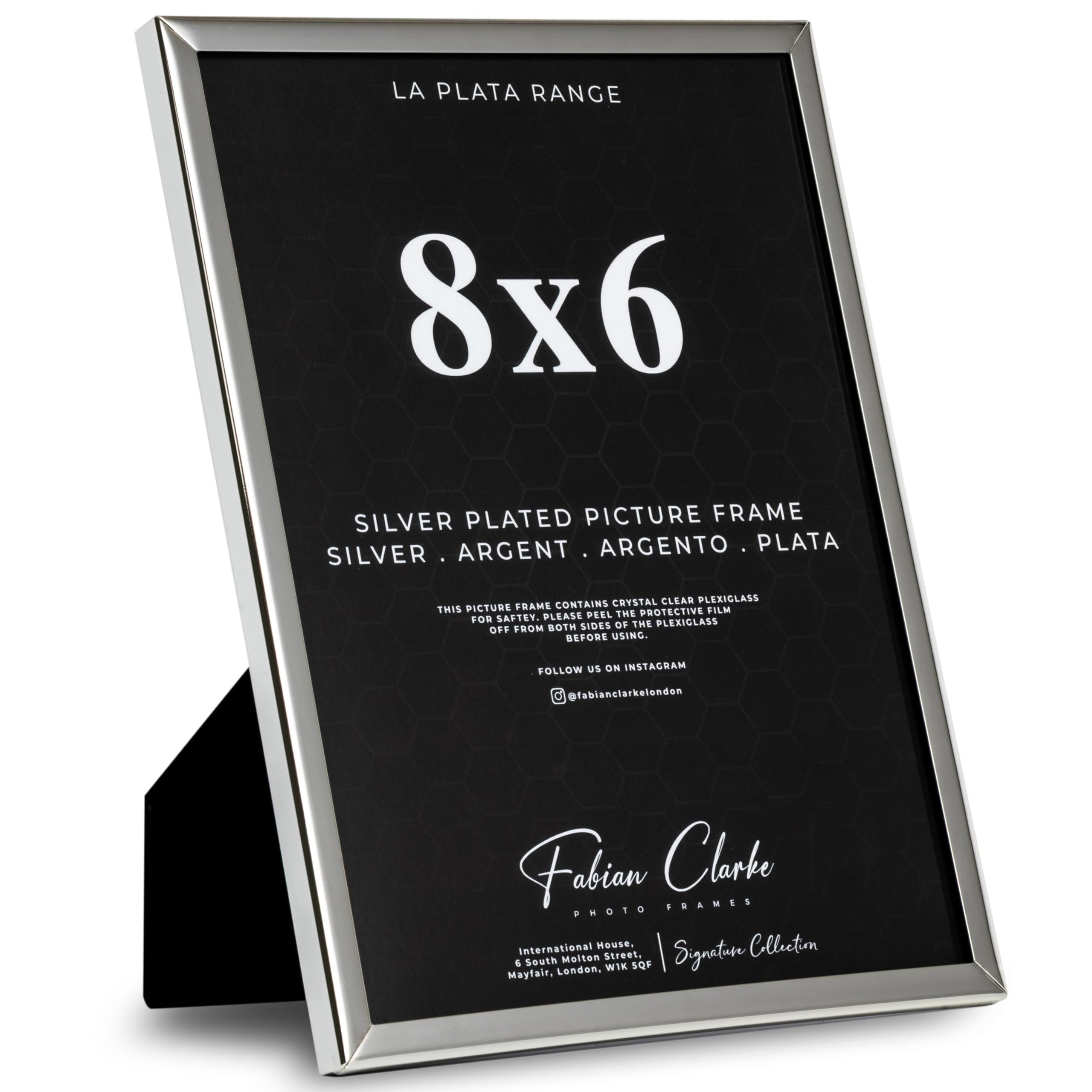 Silver Photo Frame Picture Frame Plain Metal Polished Silver Finish and Tarnish Protected for Wedding Picture or Family Photos (8x6)