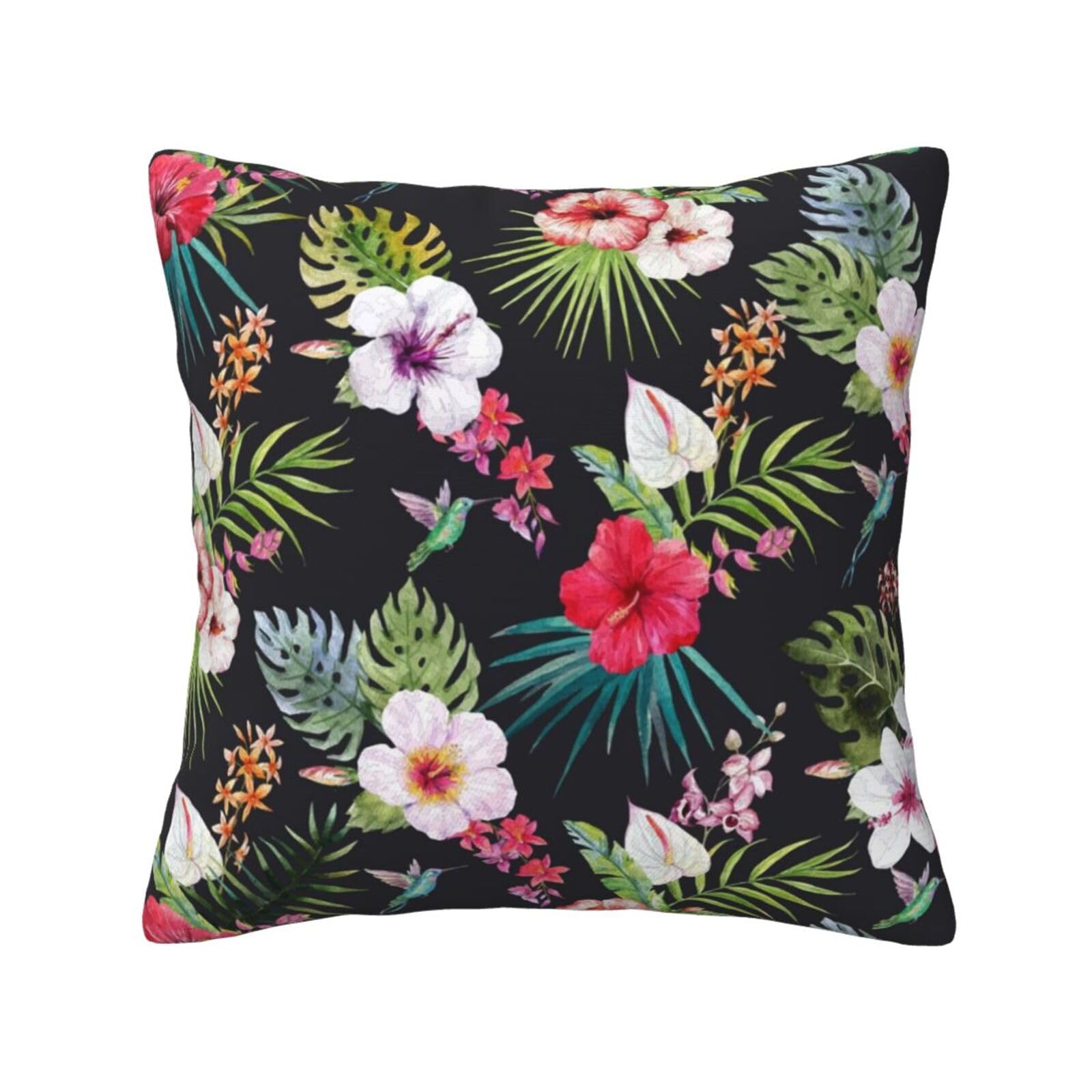 FFSHKOWE floral Decorative Throw Pillow Cover Double-Sided Printed Cushion Cover for Sofa Couch Bed Chair 45 x 45cm