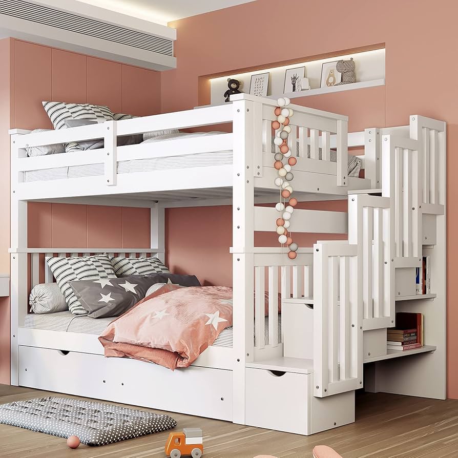 【状態良好】A BOOK OF BEDS Amazon.com: Harper & Bright Designs Full Over Full Bunk Beds