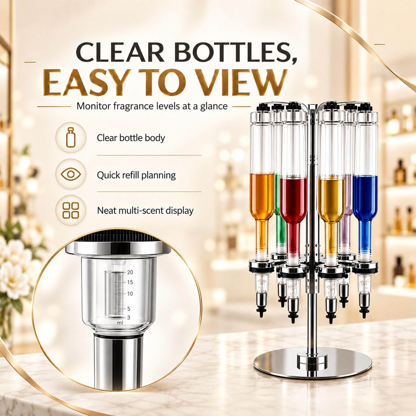 SHAHRYAR Manuelle Parfüm-Nachfüllstation zur Tischmontage 375ml/500ml 500ml