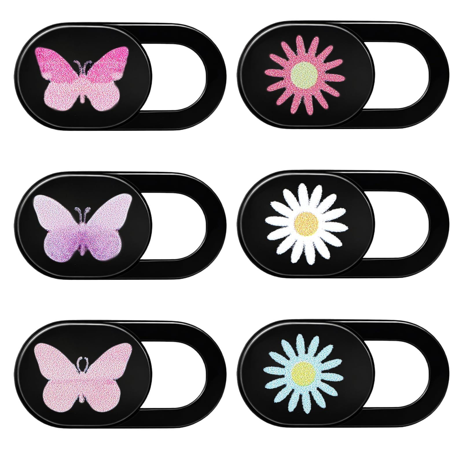 6 Pcs Webcam Cover Slide Butterfly Flower Design Ultra-Thin Laptop Camera Cover Slide Web Cam Privacy Blocker for Laptop Desktop Computer Smartphone Tablet to Protect Your Privacy and Security-image-14