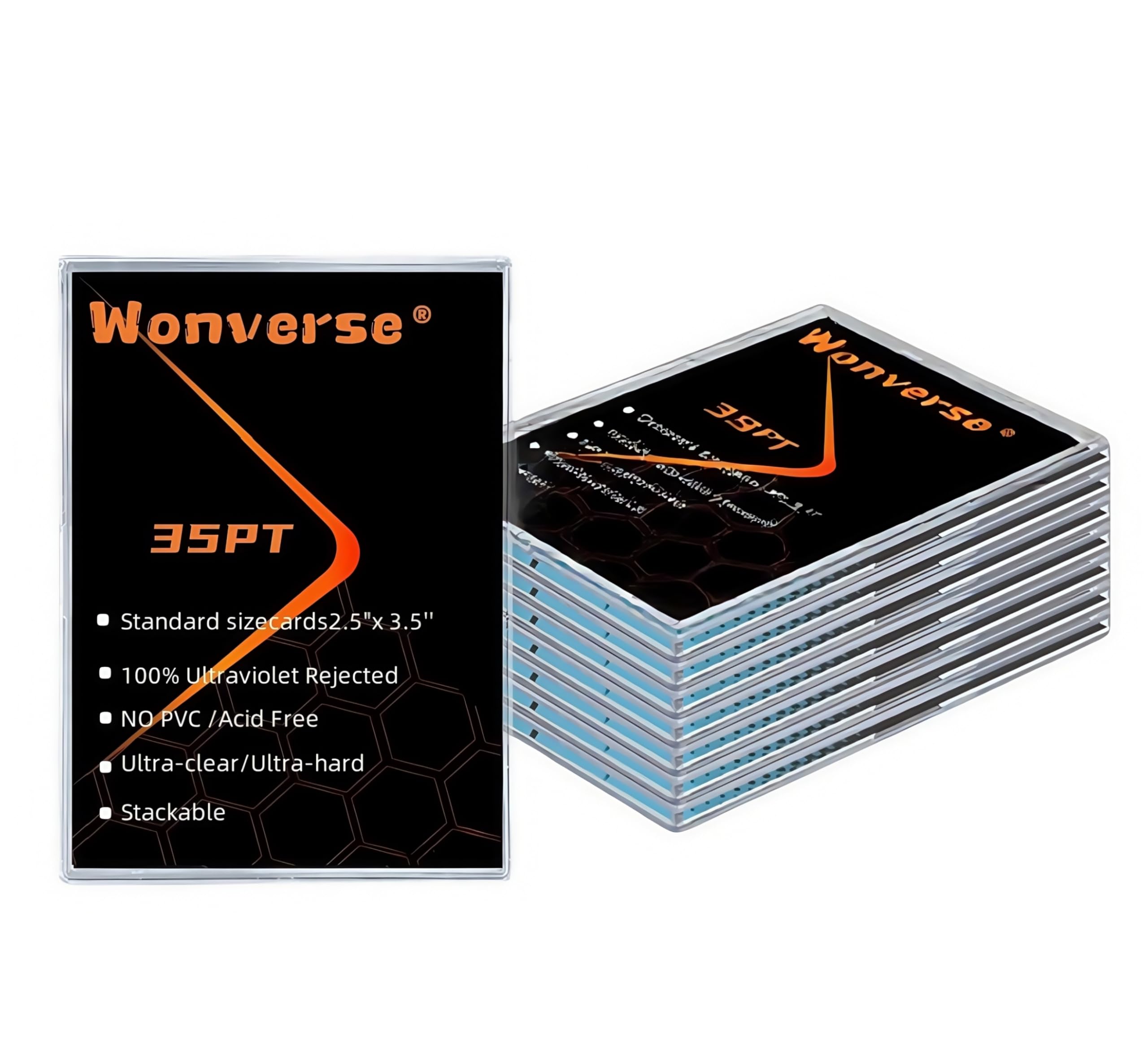 Card Protector Sleeves, 20 Hard Plastic Card Sleeves + 30 Penny Sleeves | Suitable for Standard, Baseball/Sports/Game/Trading Cards | UV Protected