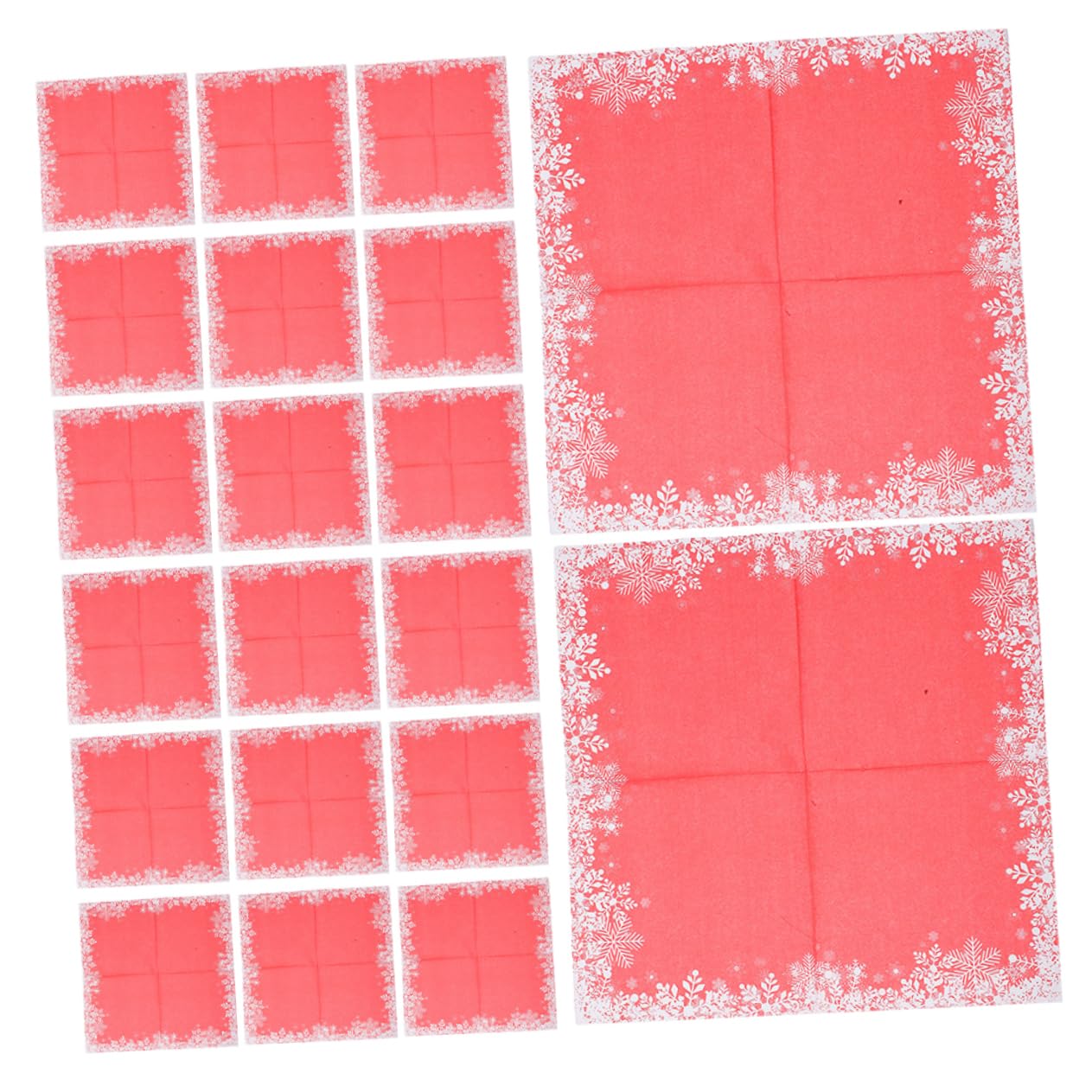 120piezas Servilletas Navideñas Rojas Copos de Papel Desechables para Fiesta de Invierno Decoración de Mesa Cena
