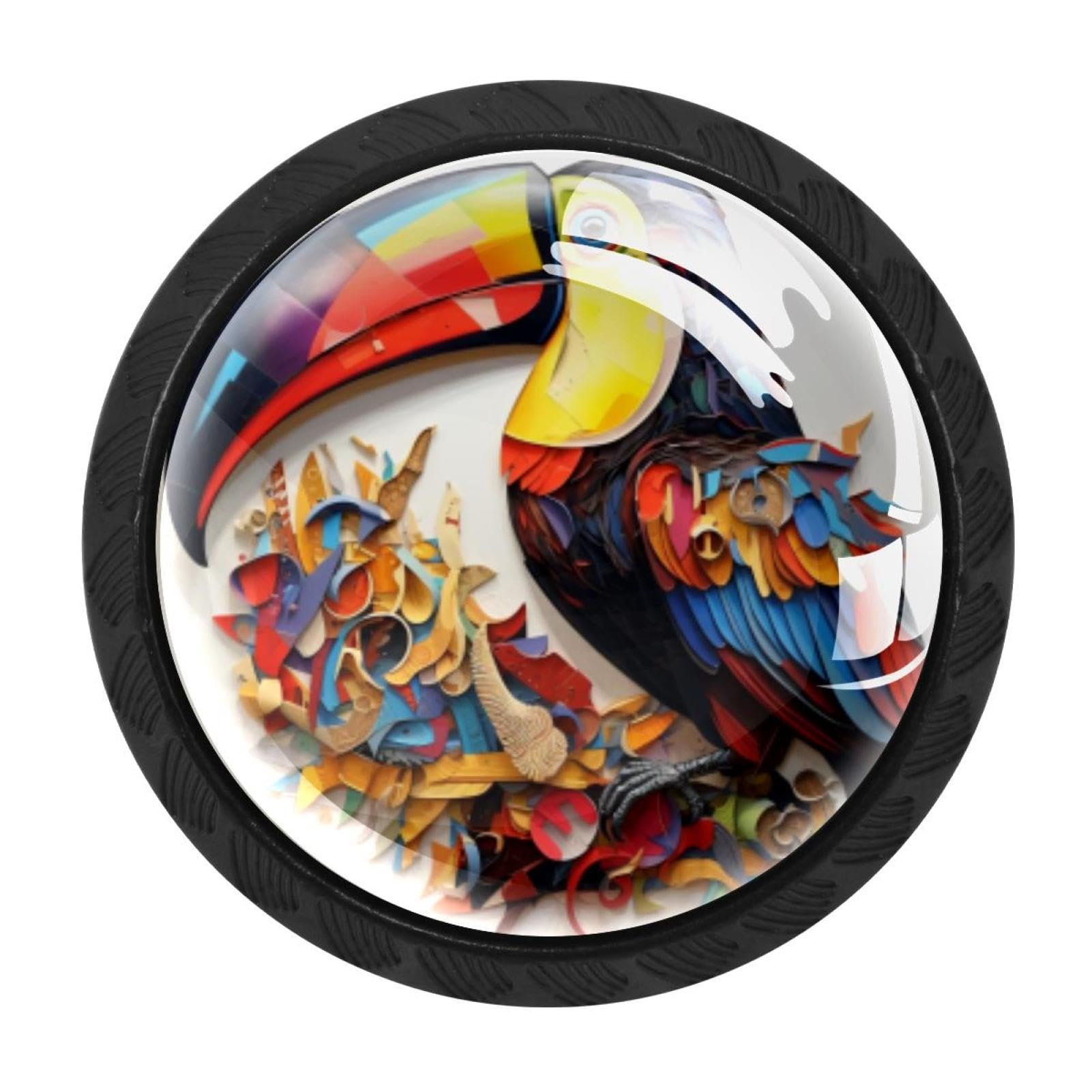 Chenzzzz Multicolored 11 4 Pack Cabinet Handles Black Toucan Cabinet Knobs Draw