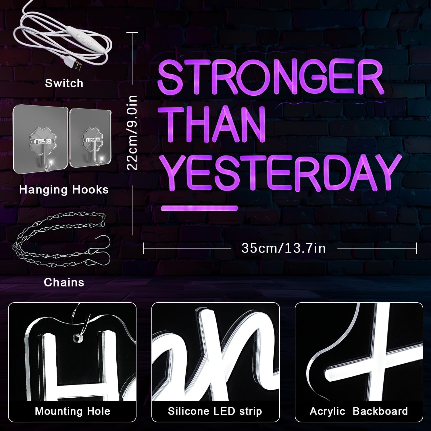 Illuminate Your Motivation: Review of the Stronger Than Yesterday Neon Sign for Ultimate Gym Vibes