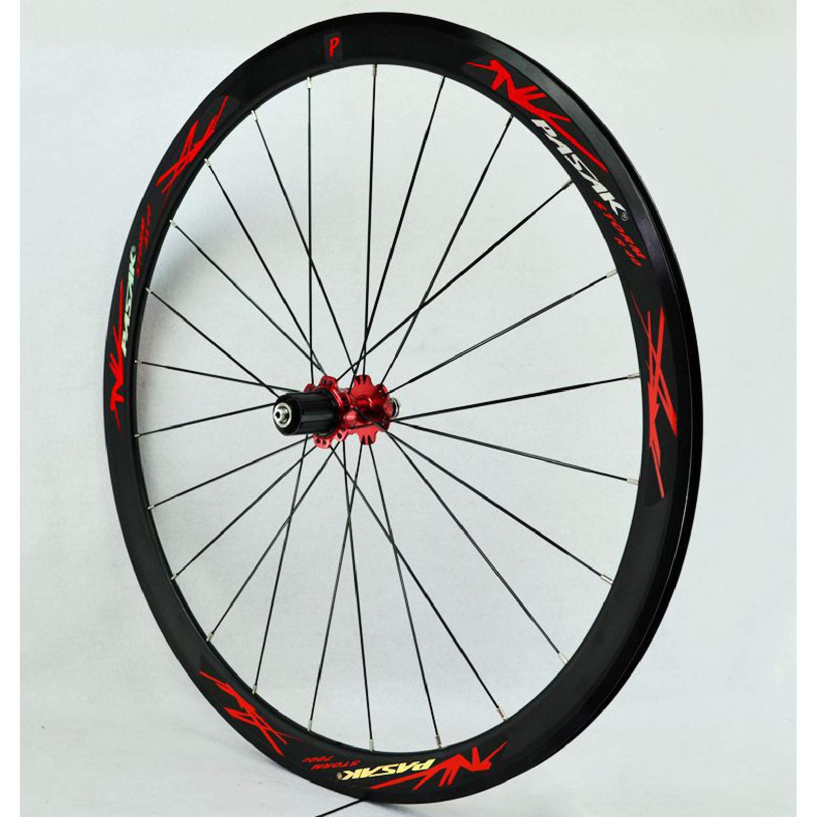 Juego de ruedas de bicicleta con freno V de 40 mm, 700C, llanta de aleación de aluminio para ciclismo de carretera, buje con rodamientos sellados, 24 orificios para 7, 8, 9 y 10 velocidades (Color: