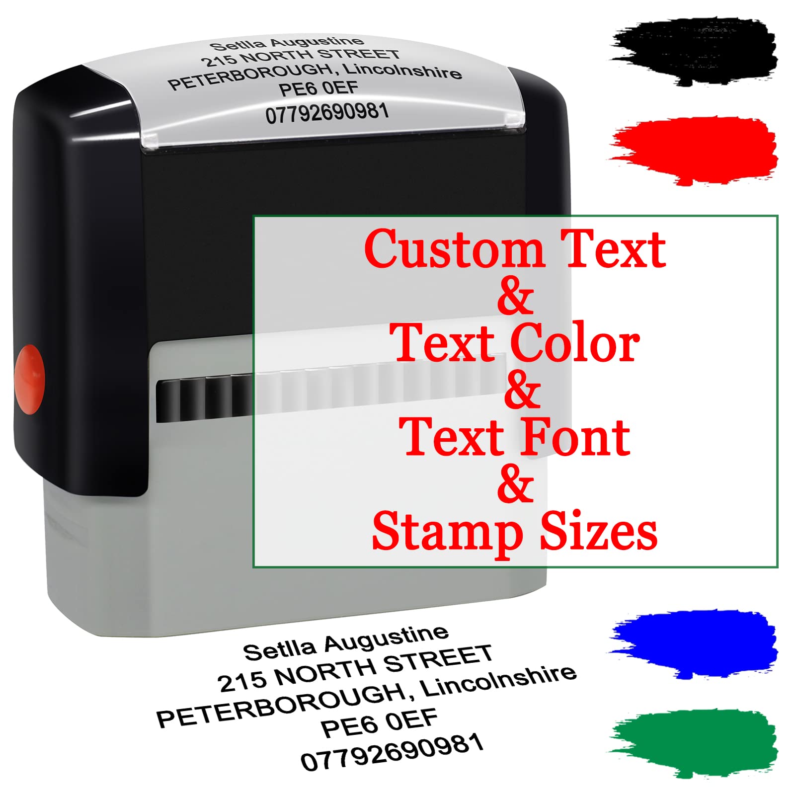 Personalised Stamps Custom Self Inking Stamp Customised Ink Stamper Rubber Stamps for Business with Name Date Signature Return Address