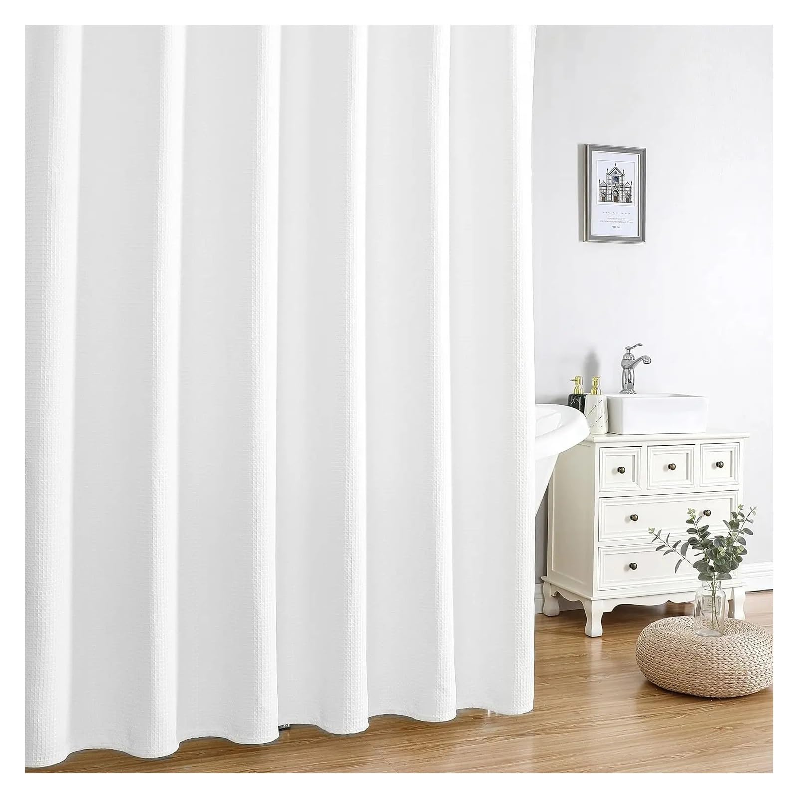 duschvorhang Robuster, wasserdichter Duschvorhang mit Kunststoffösen, Moderne Badezimmerdekoration for Elegante, gemütliche Räume(Black,180x200cm)