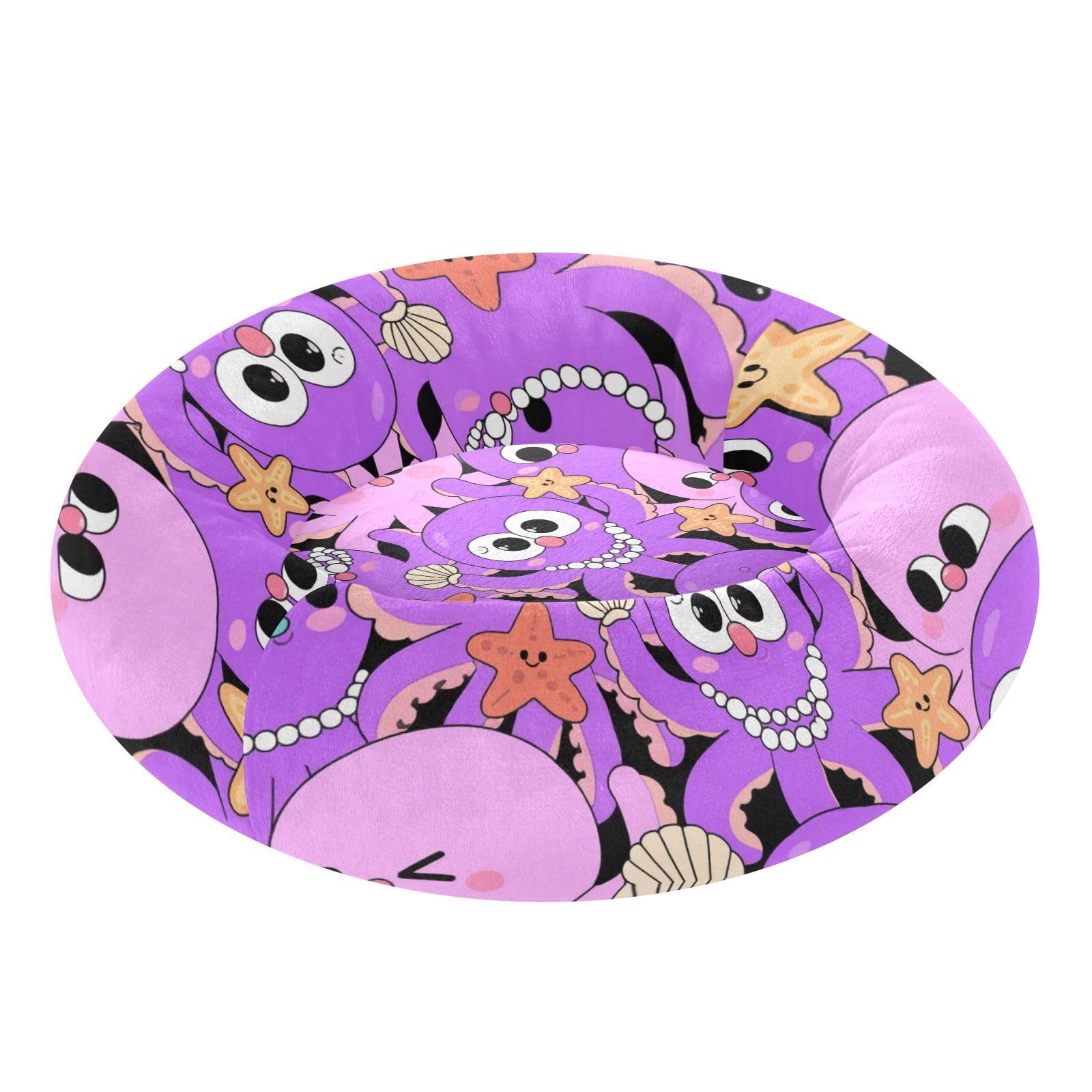 Lit pour chat mignon Octopus violet, le nid apaisant pour le bonheur de votre animal