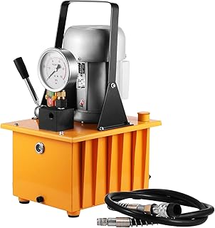 Happybuy Hydraulic Pump Electric Single Acting Manual Valve Hydraulic Pump 10000 PSI Electric Hydraulic Power Unit for Home and Commercial Using (Single Acting Hydraulic Pump)