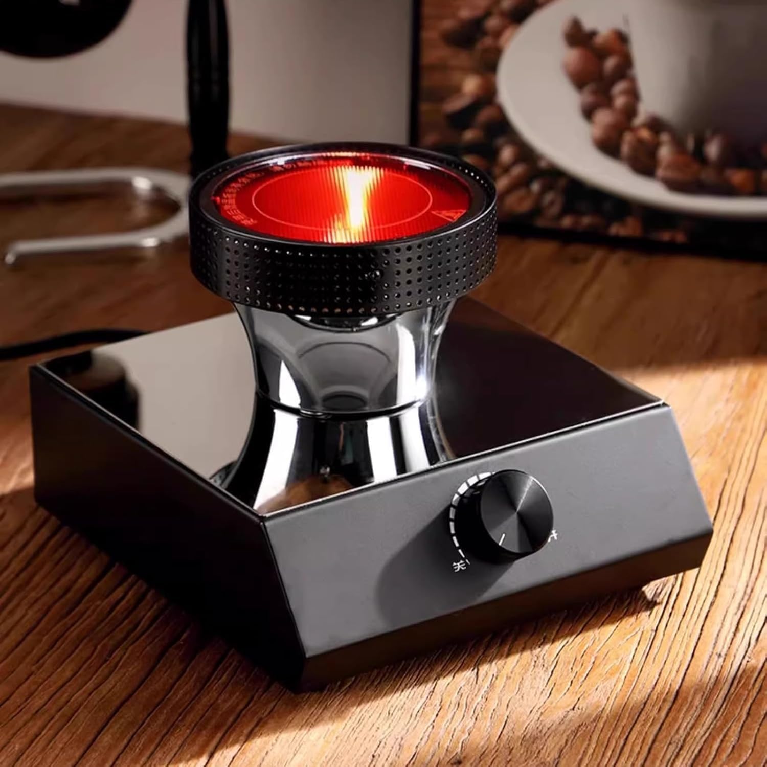 Siphon -Kaffeemaschine, Vakuumkaffeemaschine mit Halogenlampenheizung, Kaffeebrauertopf, Rotationsschalter verstellbare Wärme, für Home Office, 5 Personenkapazität