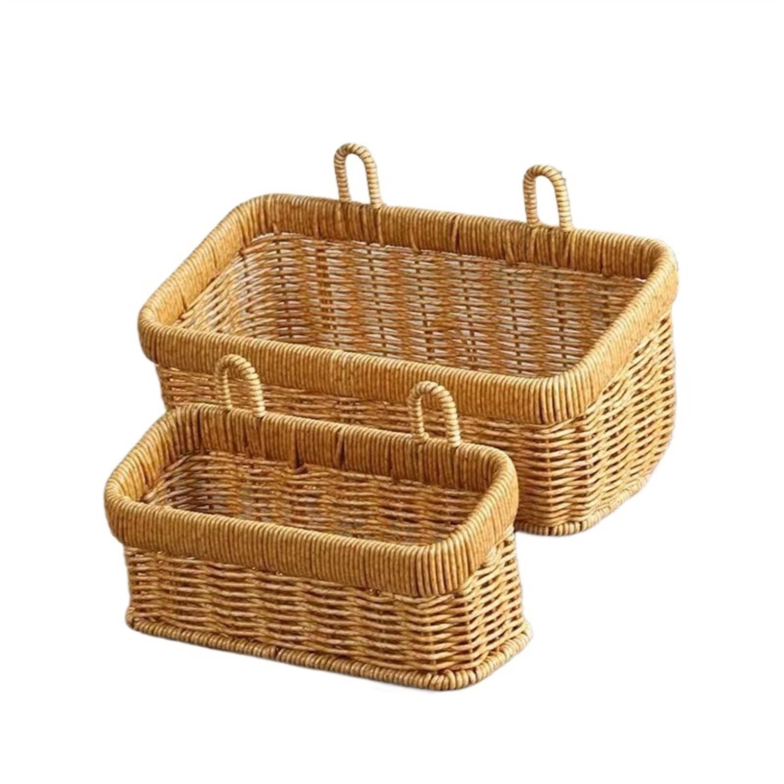 Fruit Basket Rattan Storage Fruit Baskets Wall Hanging Woven Basket Snack Sundries Organzier Handmade Picnic Wicker Fruit Basket Bowl