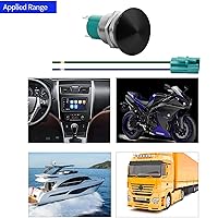 Vista 6 de Interruptor de botón de presión momentáneo de 10 amperios 16 mm en forma de hongo negro resistente al agua IP66 5V-250V CC/CA SPST de acero