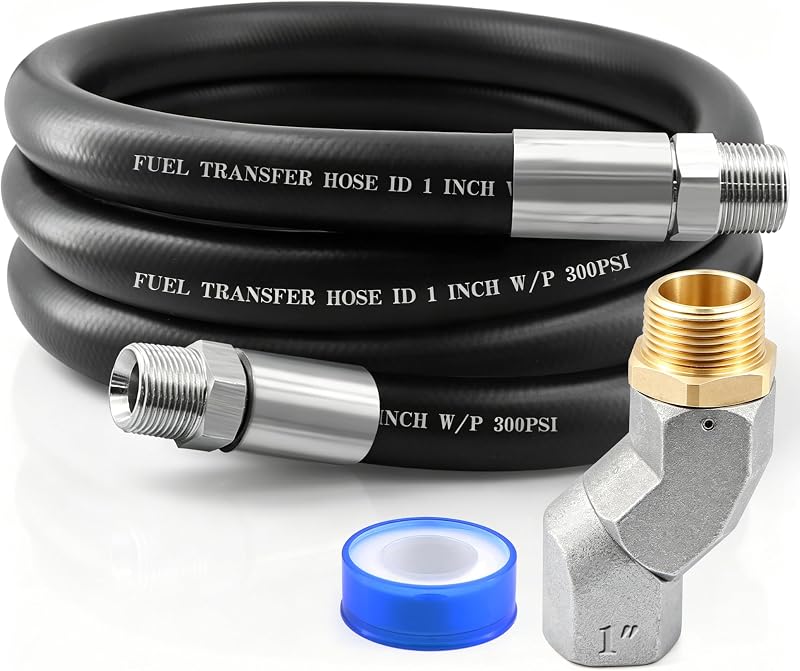 Mangueira de Transferência de Combustível Ruikarhop 1" com Conector Giratório – 6,10 m