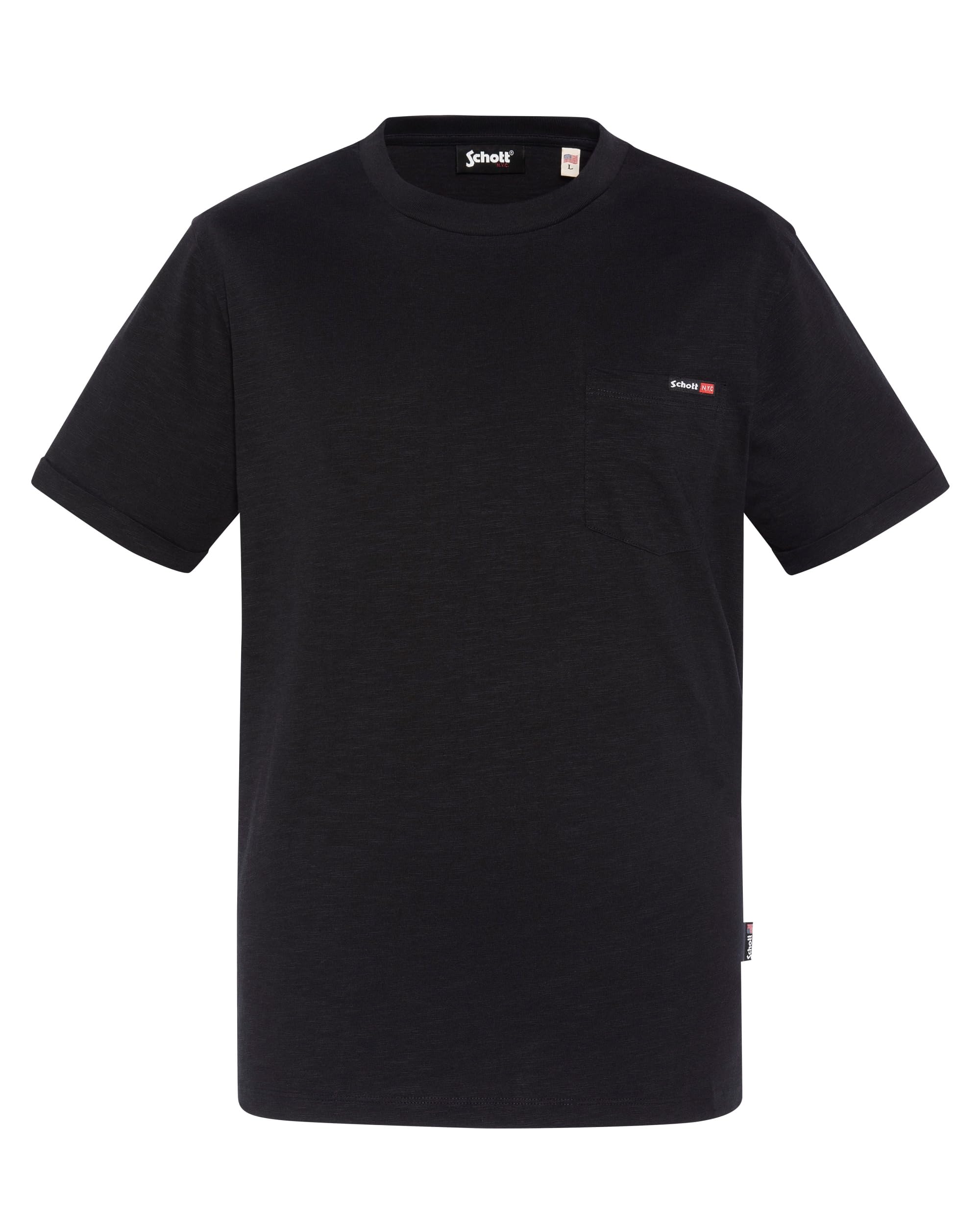 Schott Nyc Men's Black T-Shirt, 3XL