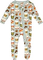 Vista 52 de KicKee Baby & Toddler - Pijama de viscosa ultrasuave de bambú con patas abatibles y puños