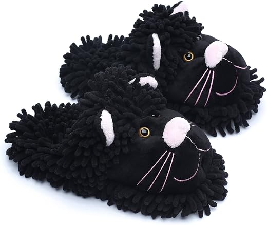 ofoot Womens Winter Warm Parent-Child Fuzzy Home Slippers Cute Animal Koala Fox Owl Cat Lion Gorilla Bunny,Durable Anti Sk...
