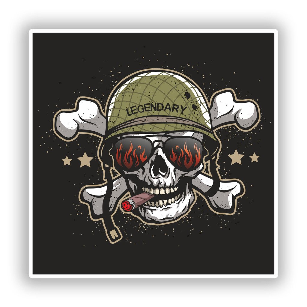 Destinationvinyl Multi 2 X 10Cm/102Mm Skull And Crossbones Vinyl Stickers Travel Luggage #10265