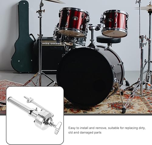 Miniatura 4 de ERINGOGO Soporte de metal Soporte de un solo tom, soporte de percusión para instrumento musical, accesorio de repuesto de soporte de metal plateado