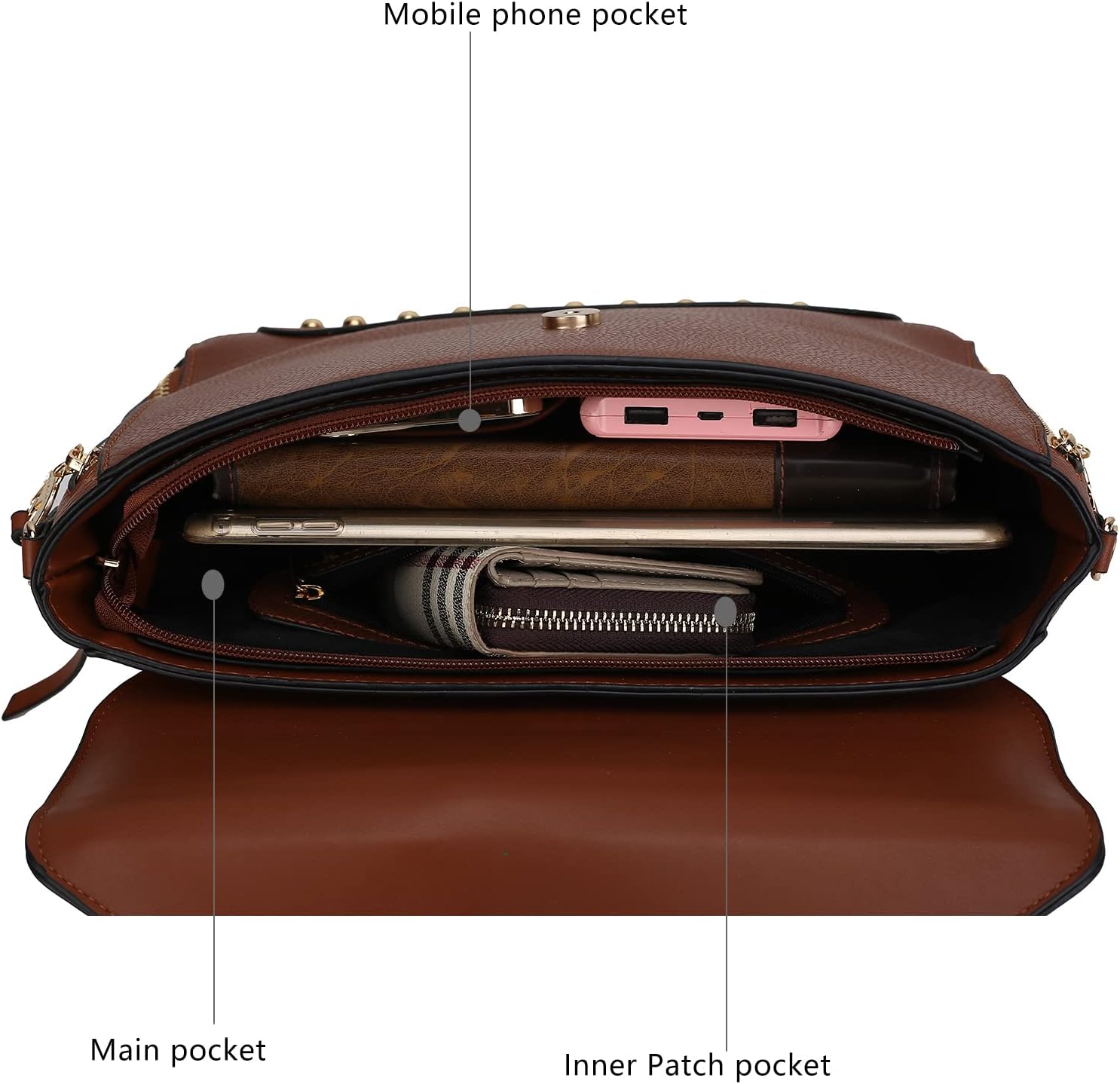 MKF Collection Crossbody Bag for Women, Vegan Leather Designer Shoulder Bag Purse Handbag By Mia K - Image 6