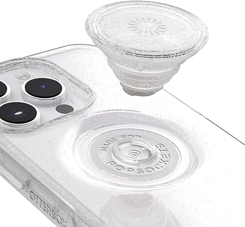 Miniatura 4 de OtterBox Funda transparente para iPhone 14 Pro Max (solamente) Otter + Pop Symmetry Series - STARDUST POP (transparentebrillantina), PopSockets