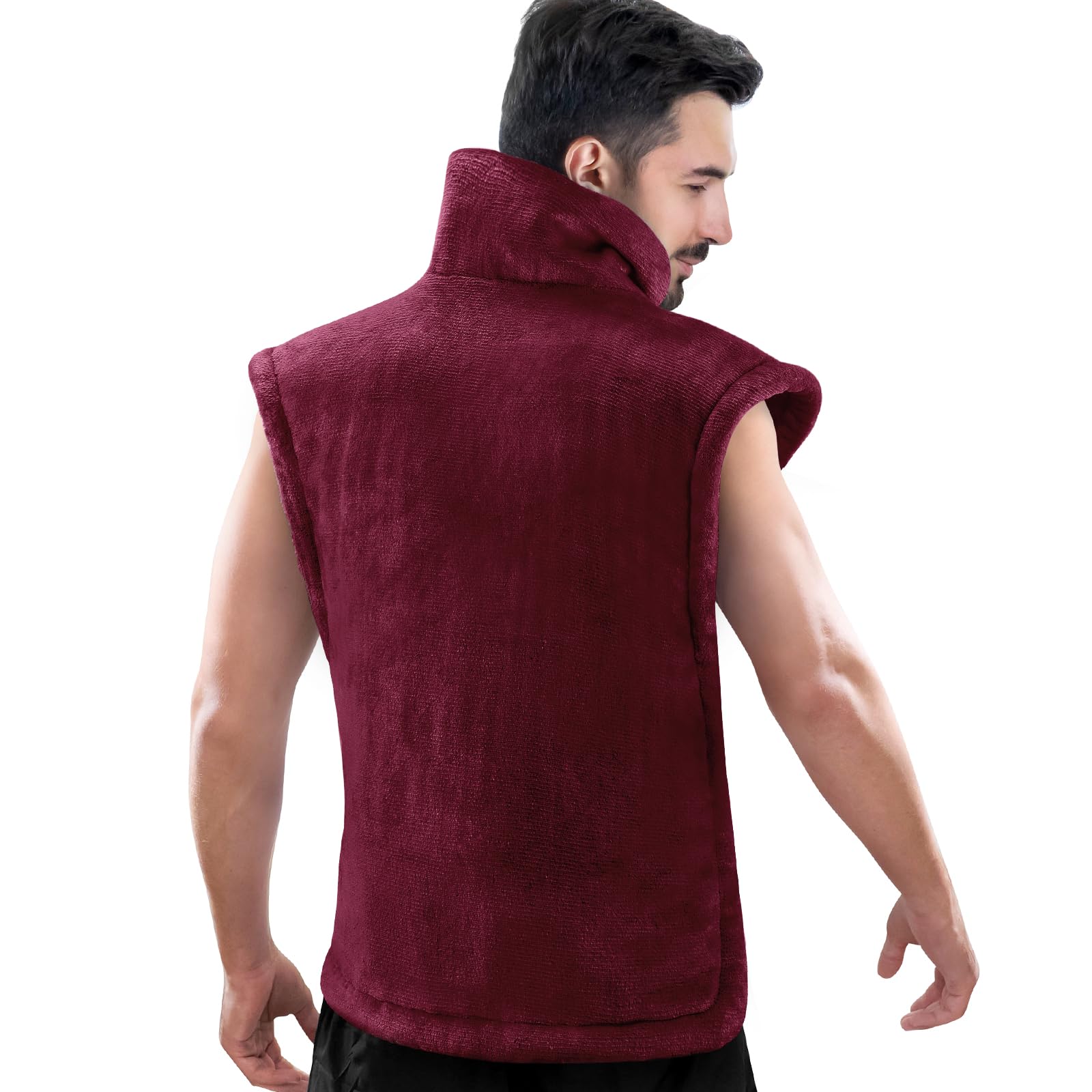 RENPHO King Size Heating Pad for Back, Birthday Gifts for Mom Wife Men, FSA Eligible, 24"x37" XL Large Weighted Electric Heat Pad for Neck and Shoulders, ETL Certified, Dark Red