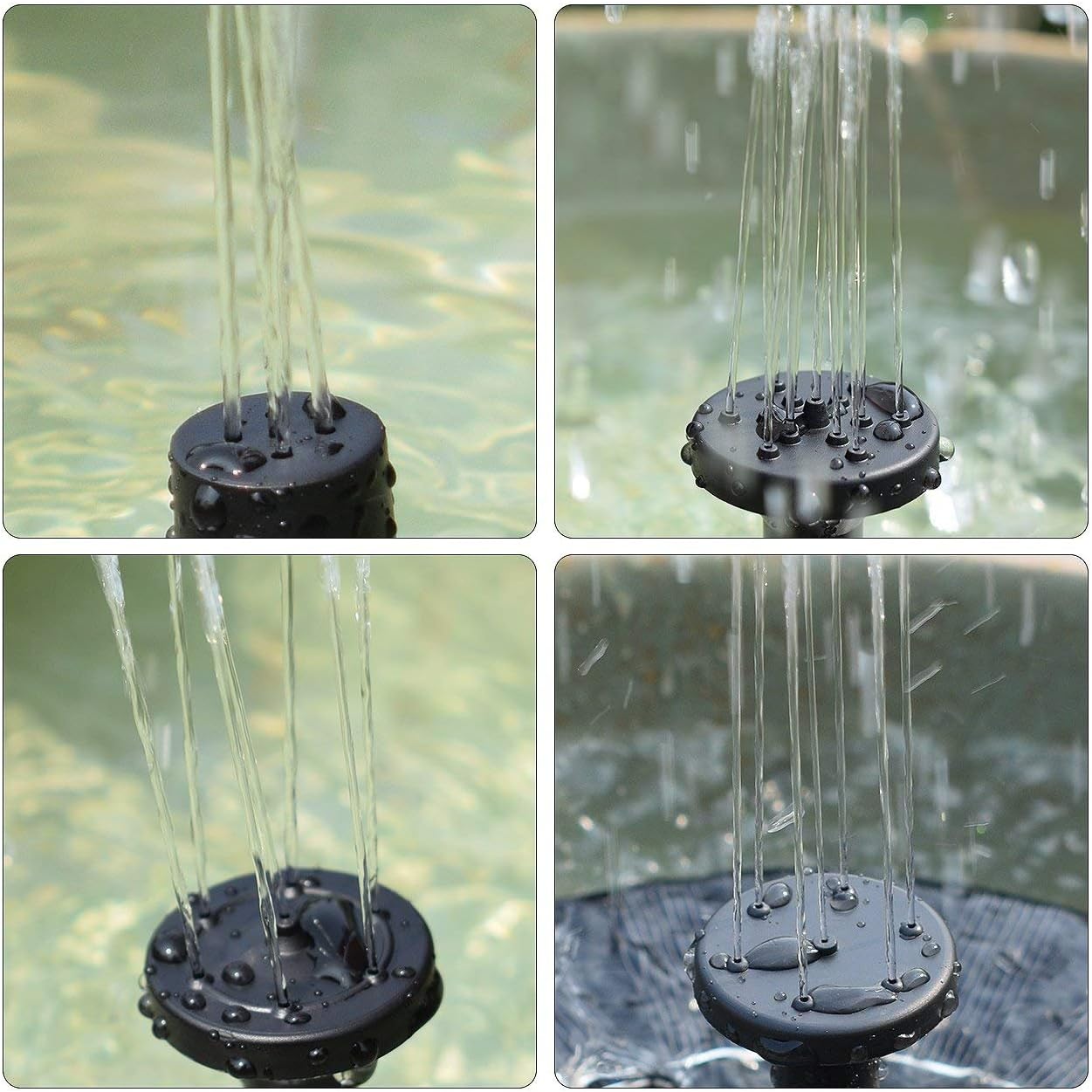 ROADTEC Solar Fountain Pump for Bird Bath, Free Standing Floating Solar Water Fountain Submersible Solar Water Pump Kit for Small Pond, Pool, Fish Tank and Garden Decoration, 1.4W