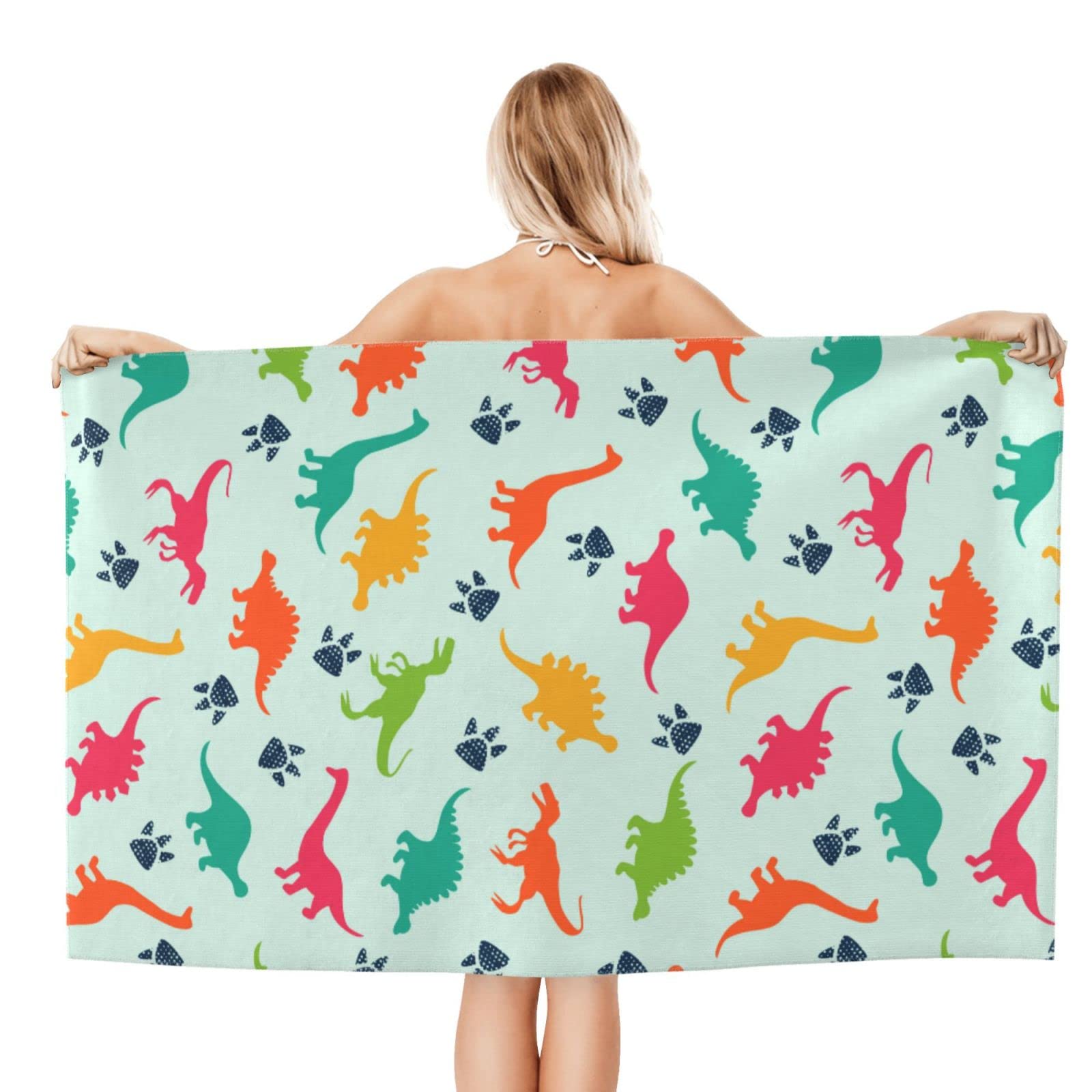 Dinosaur Large Beach Towel For Kids - Oversized 32x52 Inch Microfiber Quick-Dry Towel For Pool, Bath, Travel - View #6