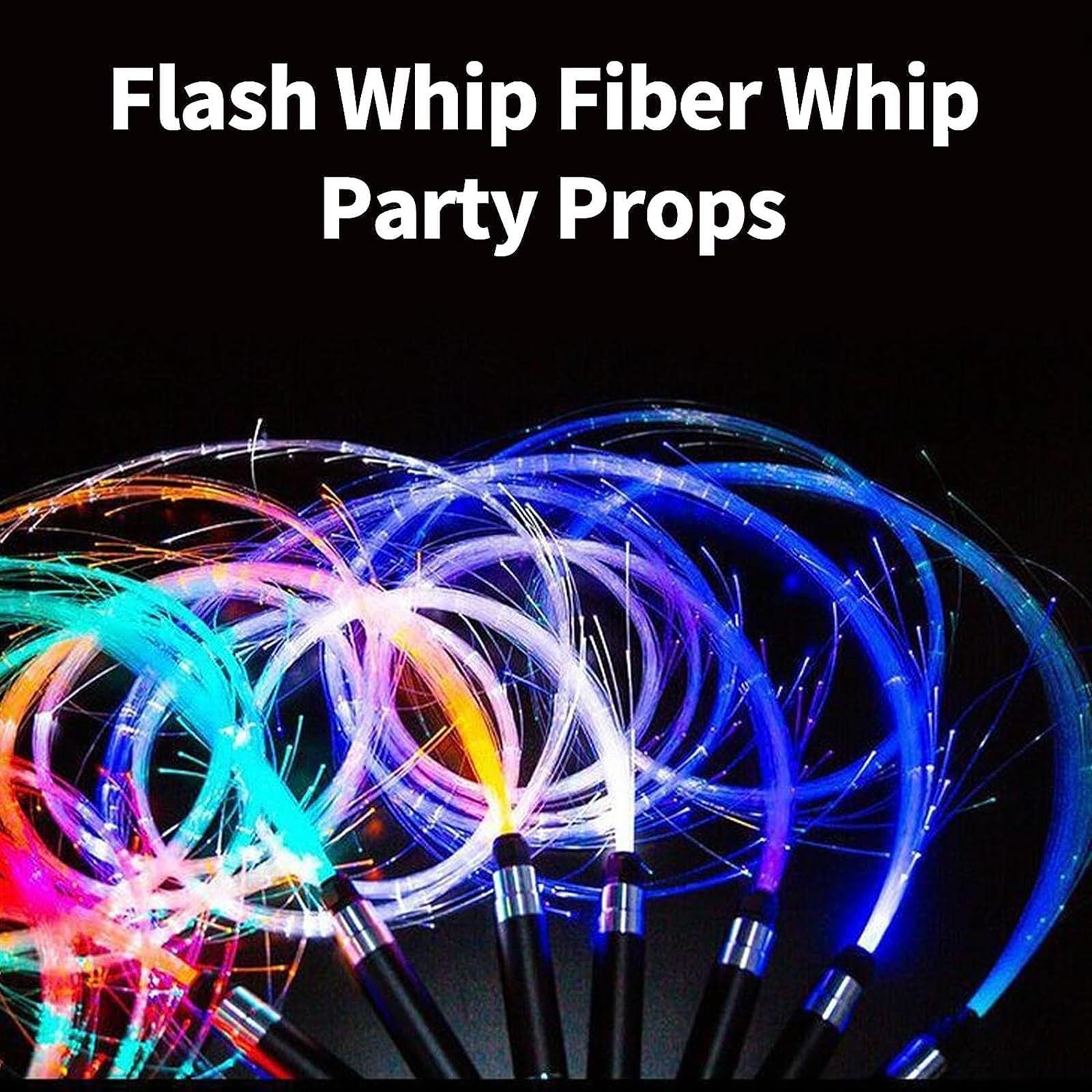 MDybf Disco Dance Whip Party Fruste da Ballo in Fibra Ottica a LED Frusta Luminosa Ricaricabile 7 Illuminazione Sparkle Flow Toy Party