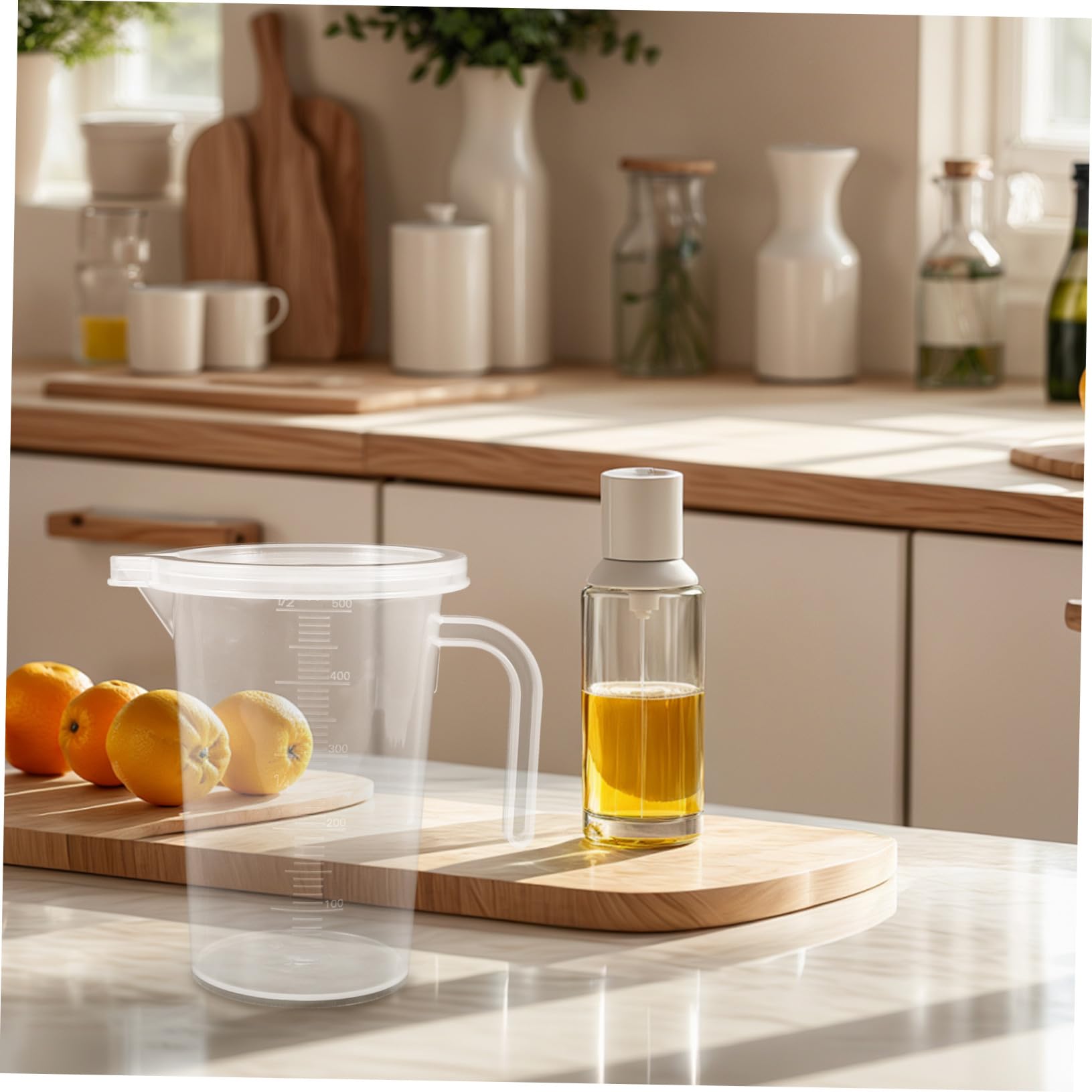 6 Tazas Medidoras Jarra Medidora Para Leche Graduada Con Tapa De Marcado Taza Graduada Para Agua Plástico