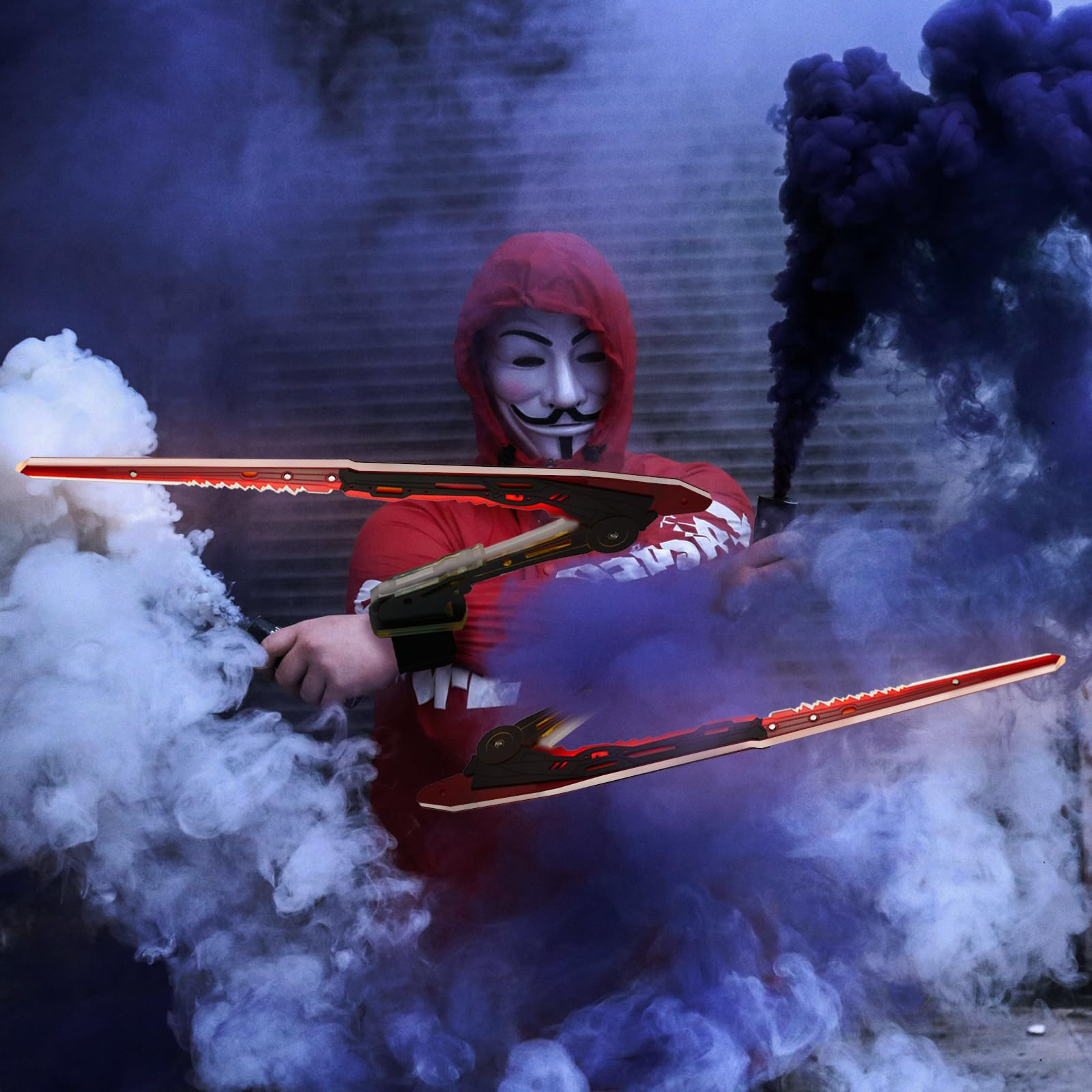 MILRCH Punk arm, Rechargeable LED Lights, Perfect gaming experience, A Must-Have For Any punk Enthusiast: White 2pcs