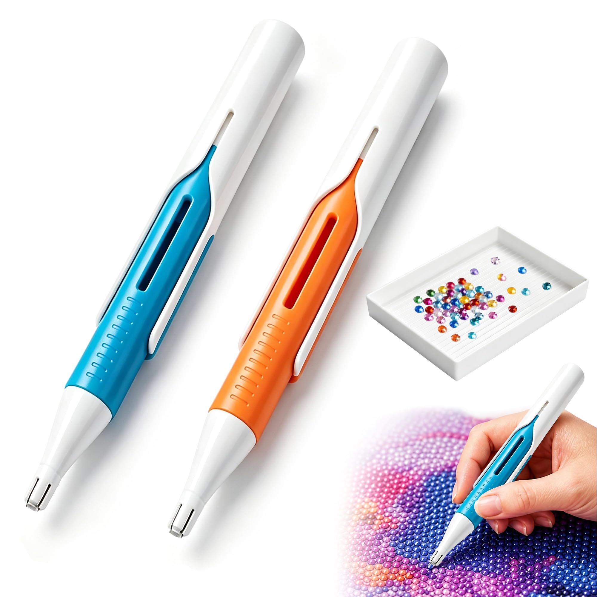 2Pcs Automatic Diamond Art Painting Bead Dispenser, Diamond Art Pens