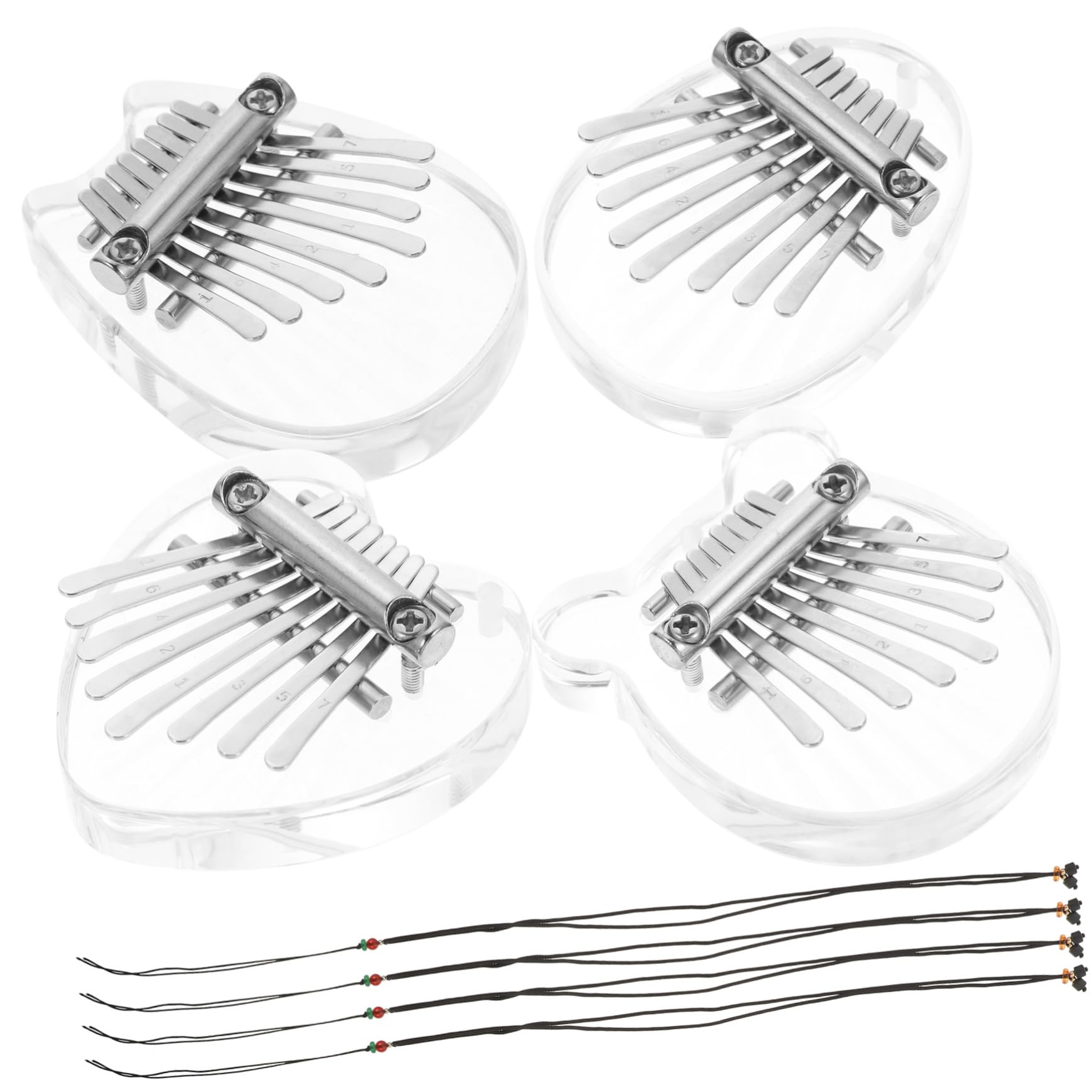 BESPORTBLE 4pcs Cute Kalimba Mini Finger Piano Key Thumb Piano with Musical Notes for Beginners Portable Design for Home Use Craftsmanship for Accurate Tone